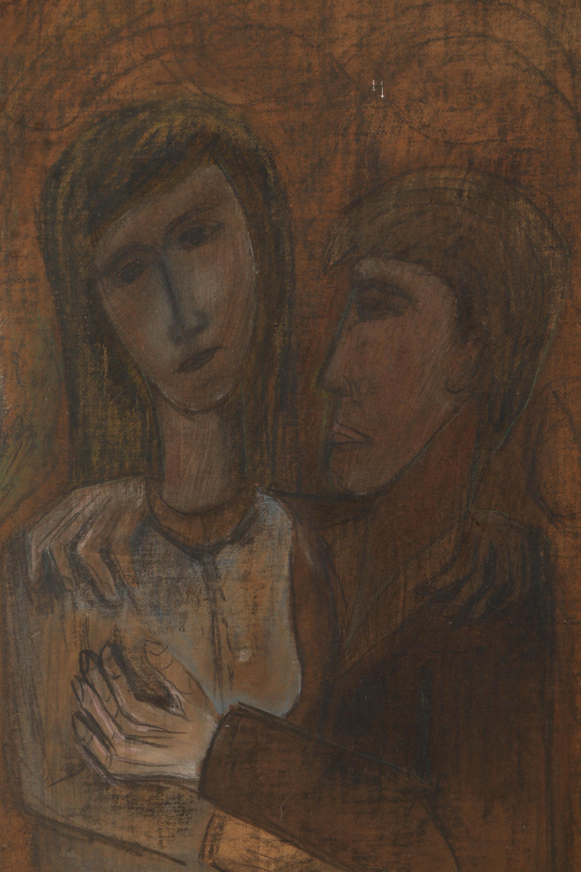 Charcoal Drawing on Paper of People