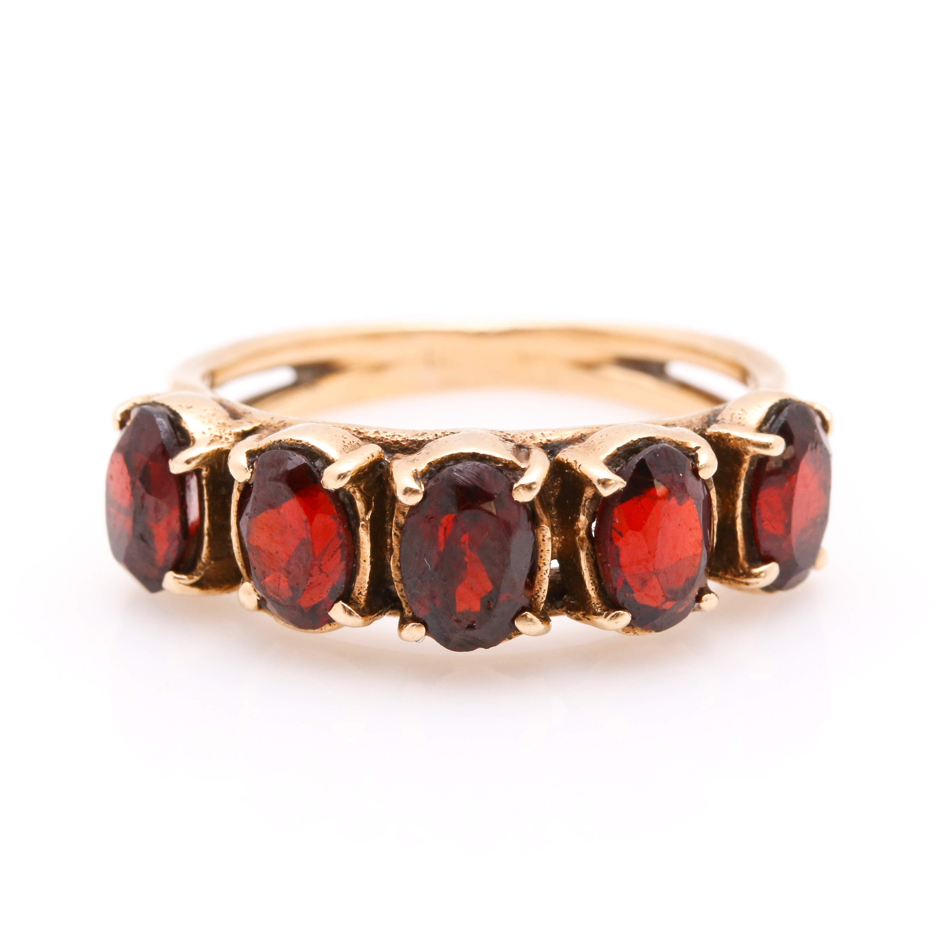 14K Yellow Gold Garnet Ring
