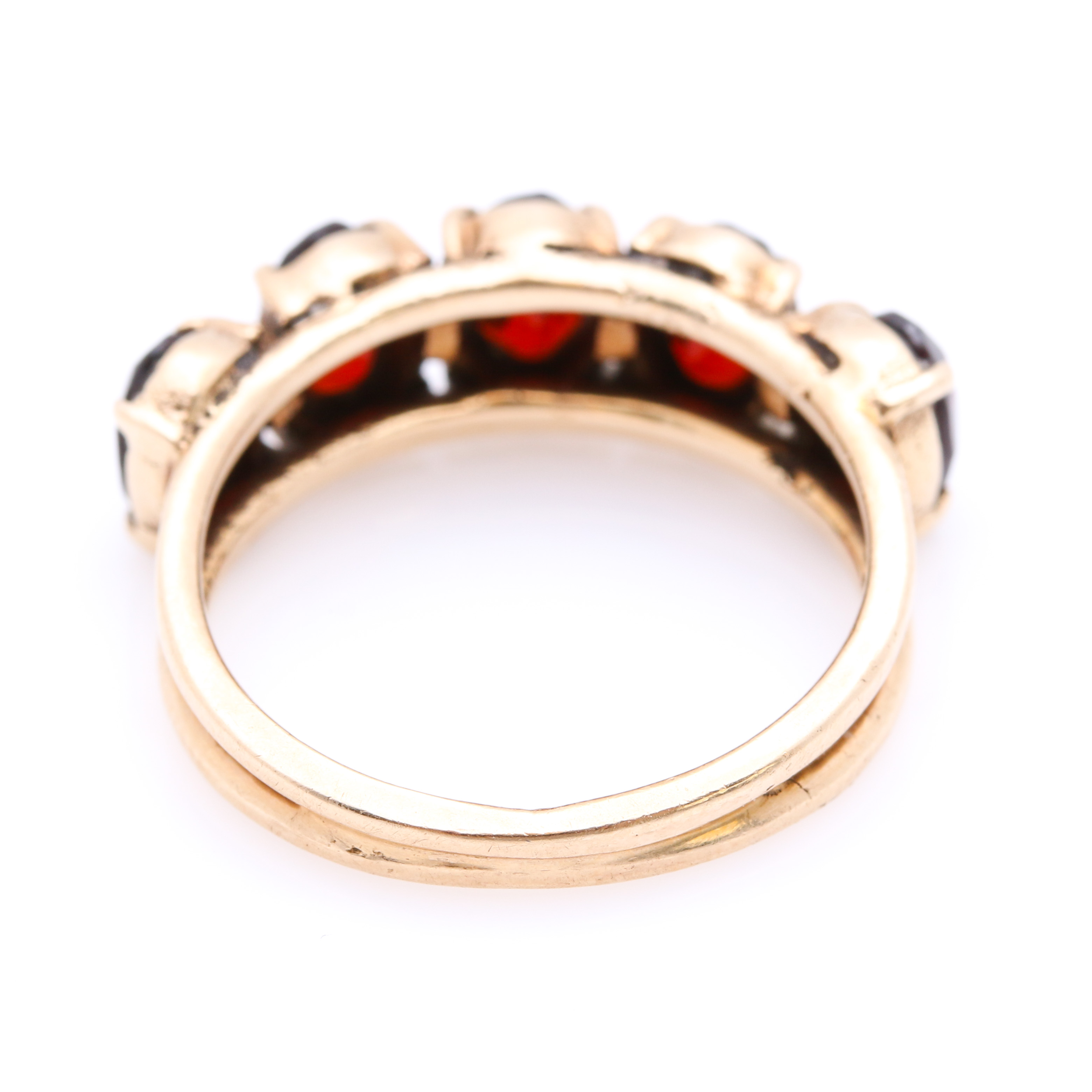 14K Yellow Gold Garnet Ring