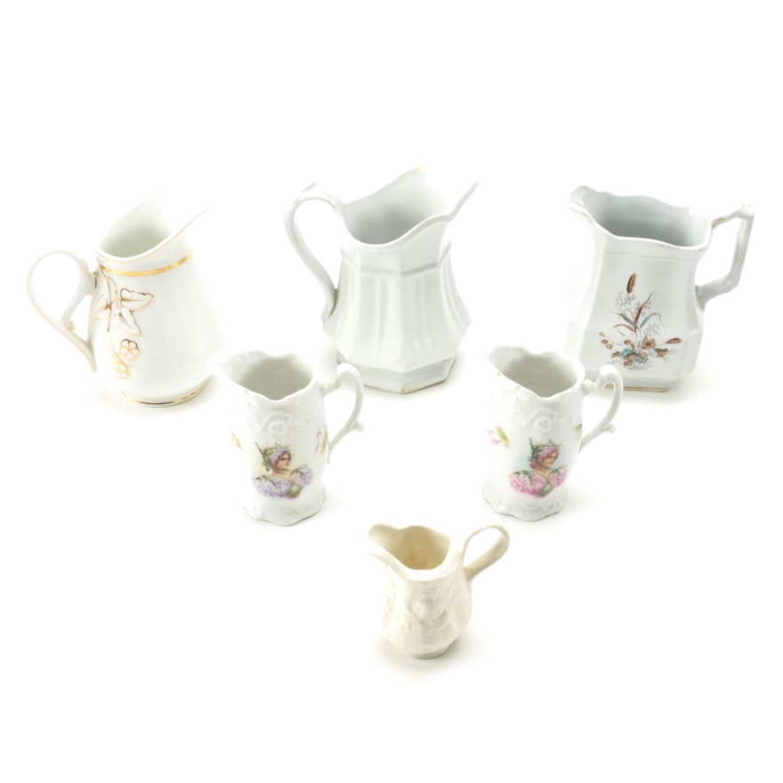 Ironstone Creamers and Pitchers Featuring J. & G. Meakin