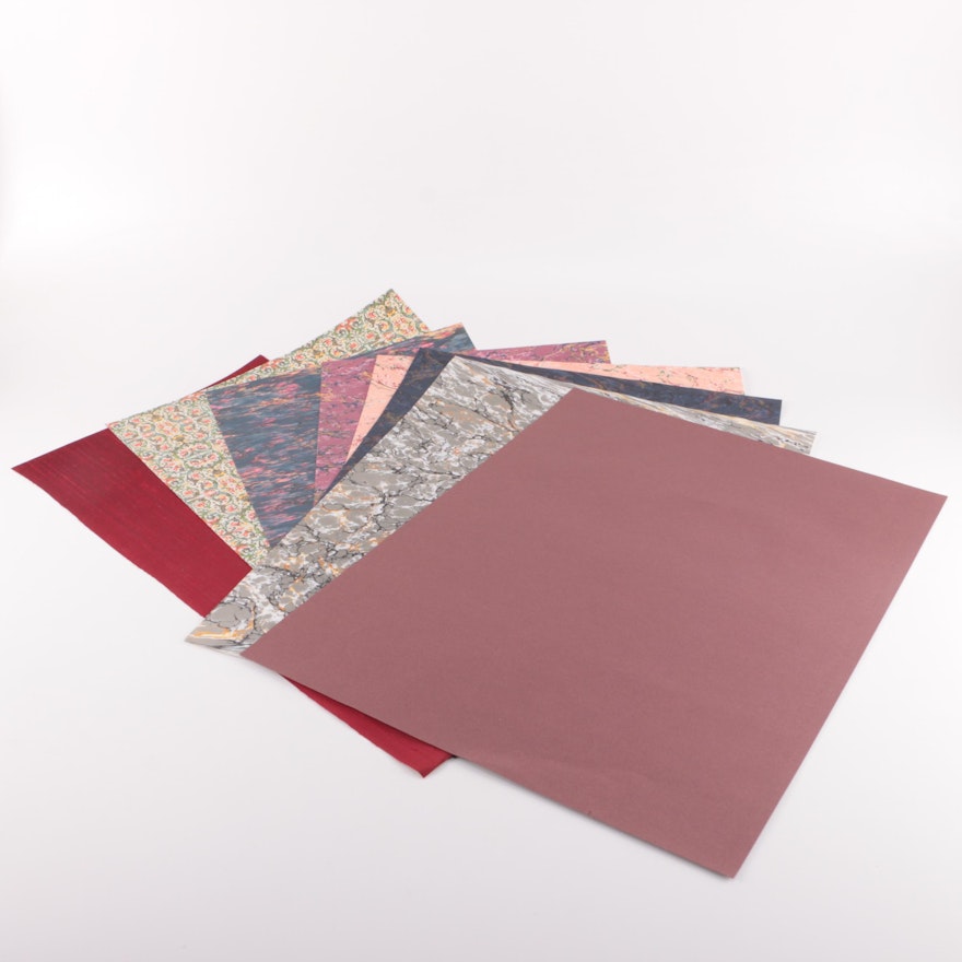 Eight Patterned Craft Paper Sheets