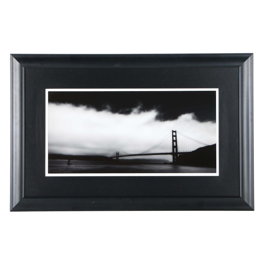 Black and White Photograph on Paper of Golden Gate Bridge