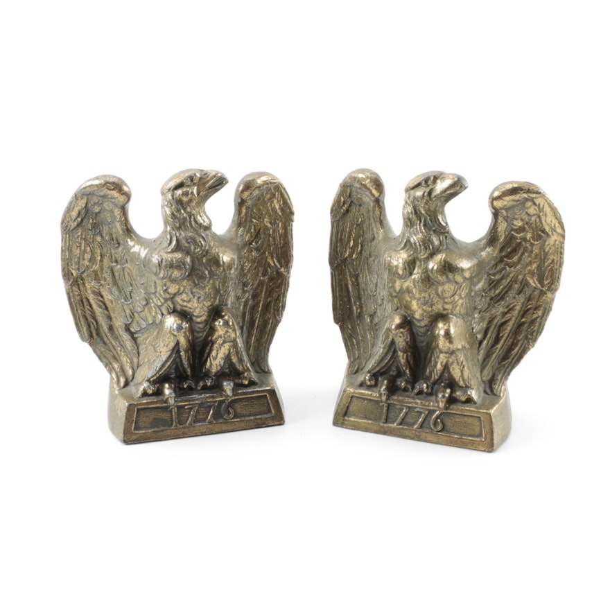 Federal Style Brass Eagle Bookends