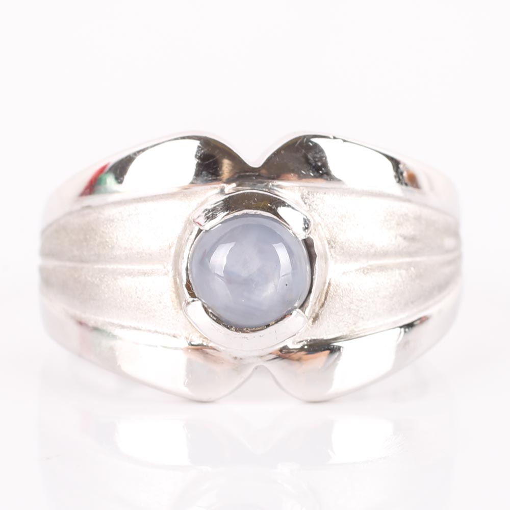 Sterling Silver Grey Star Sapphire Ring