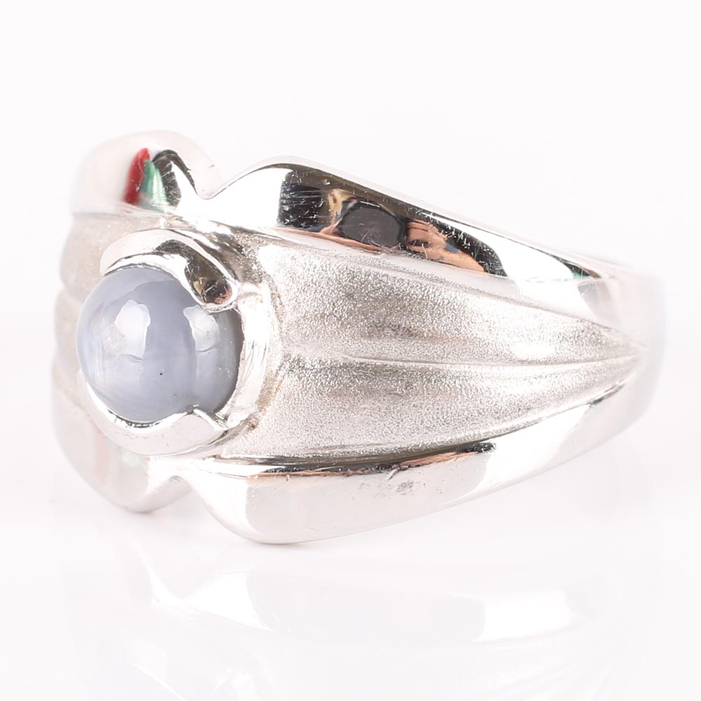 Sterling Silver Grey Star Sapphire Ring