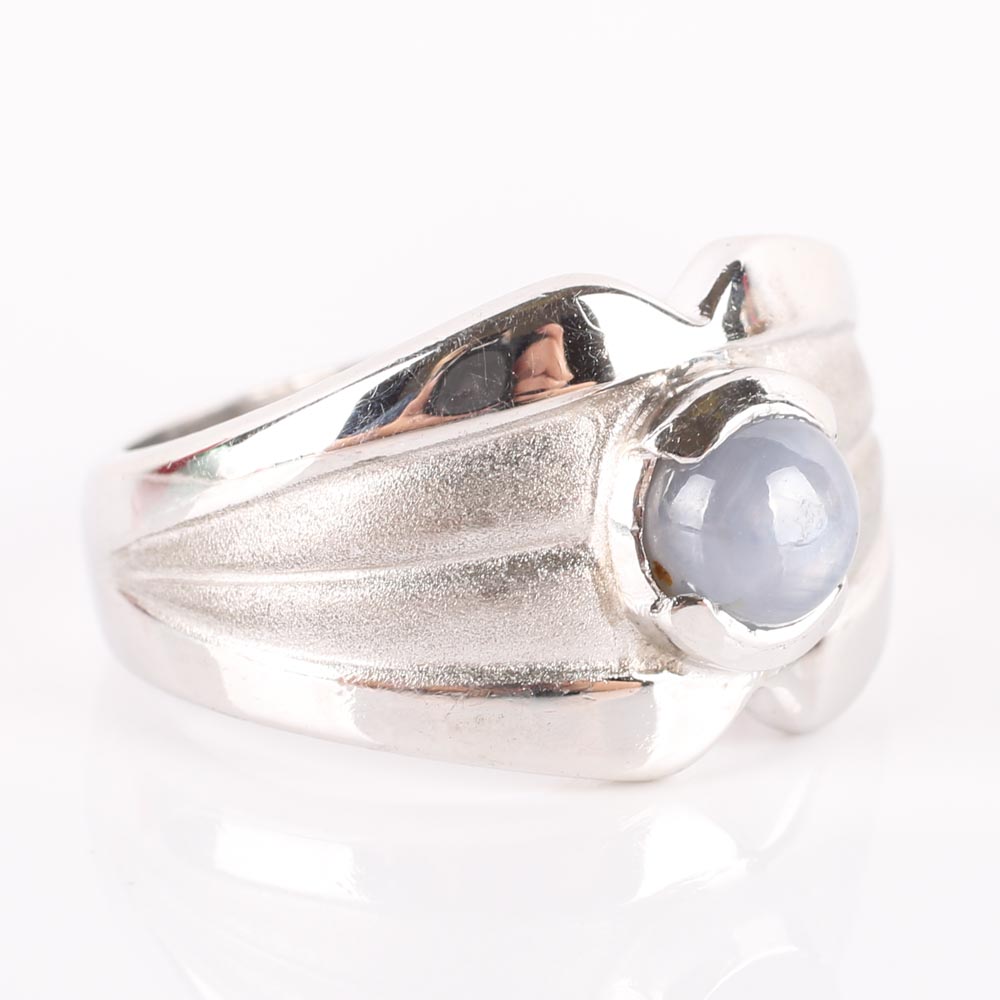 Sterling Silver Grey Star Sapphire Ring