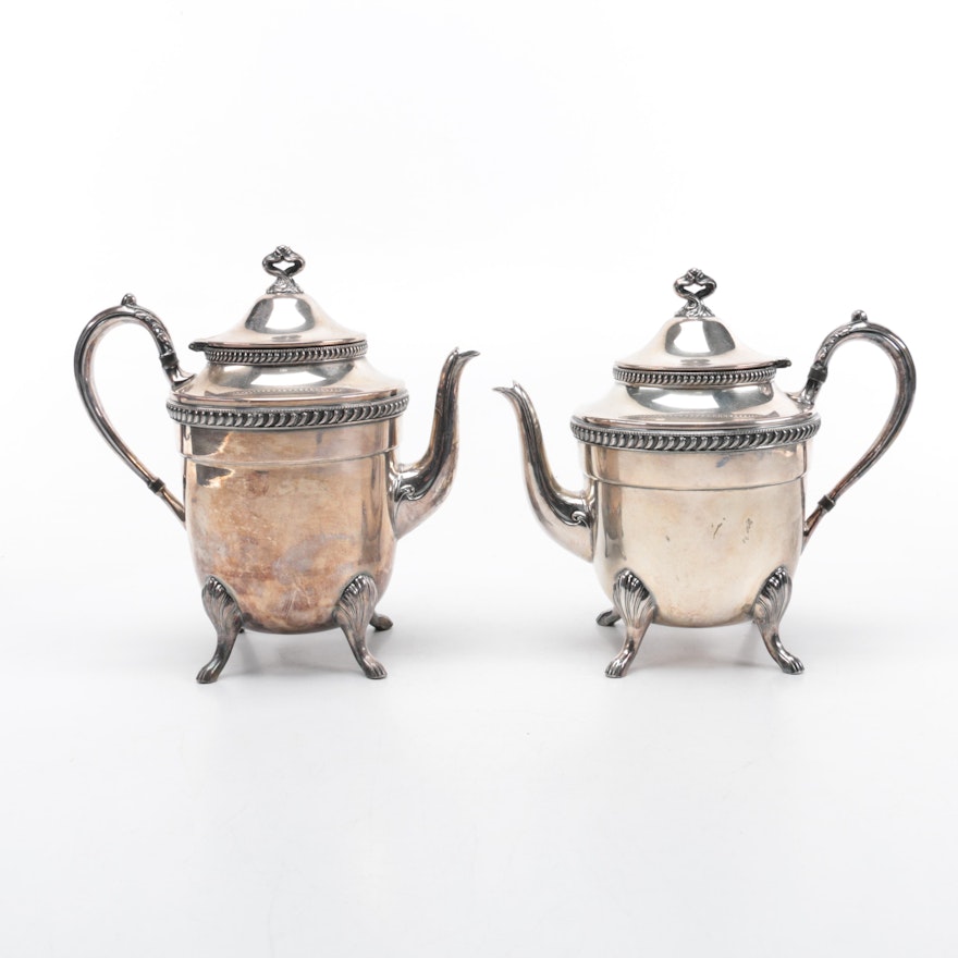 Warwick Silver Plate Footed Teapots