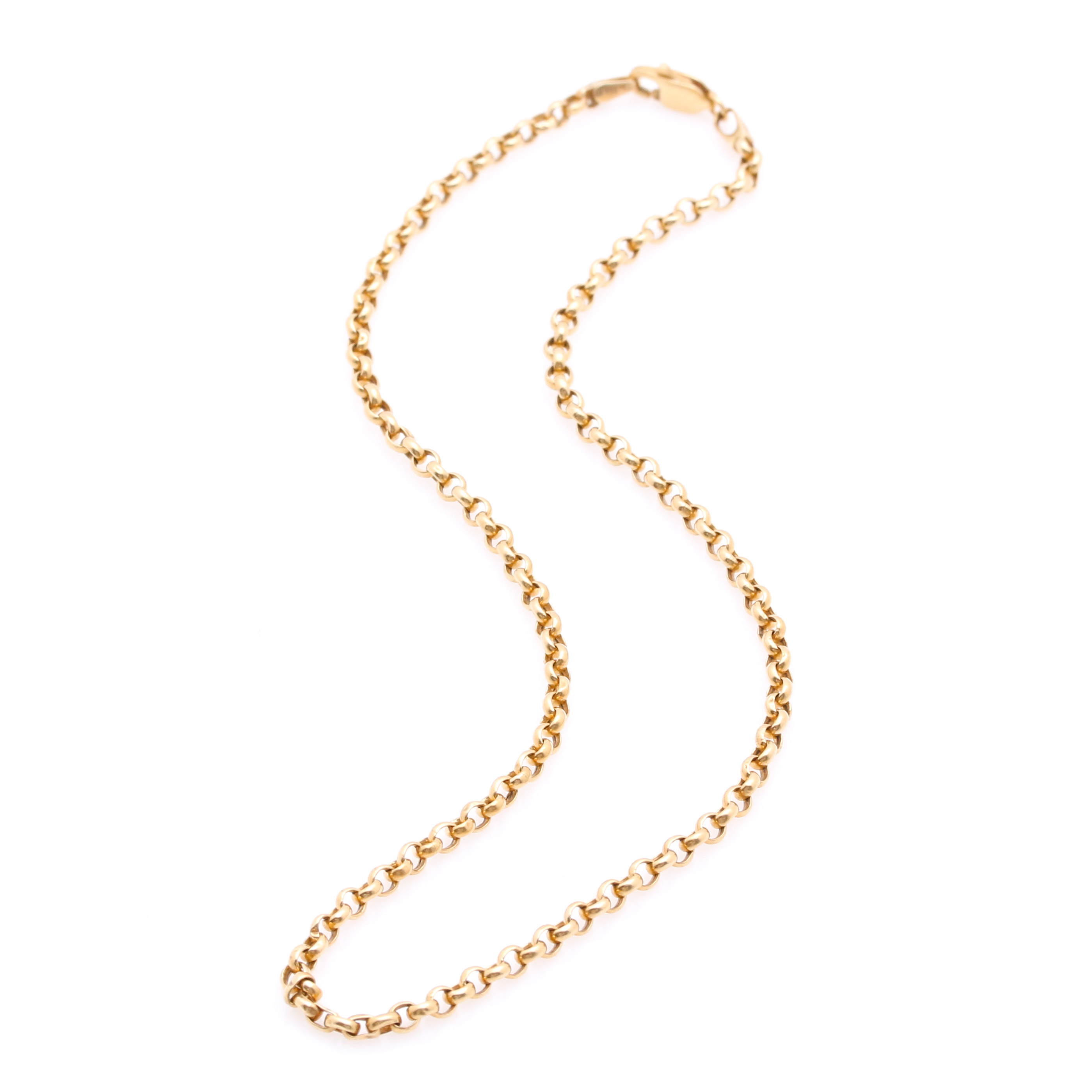 18K Yellow Gold Rolo Chain Bracelet