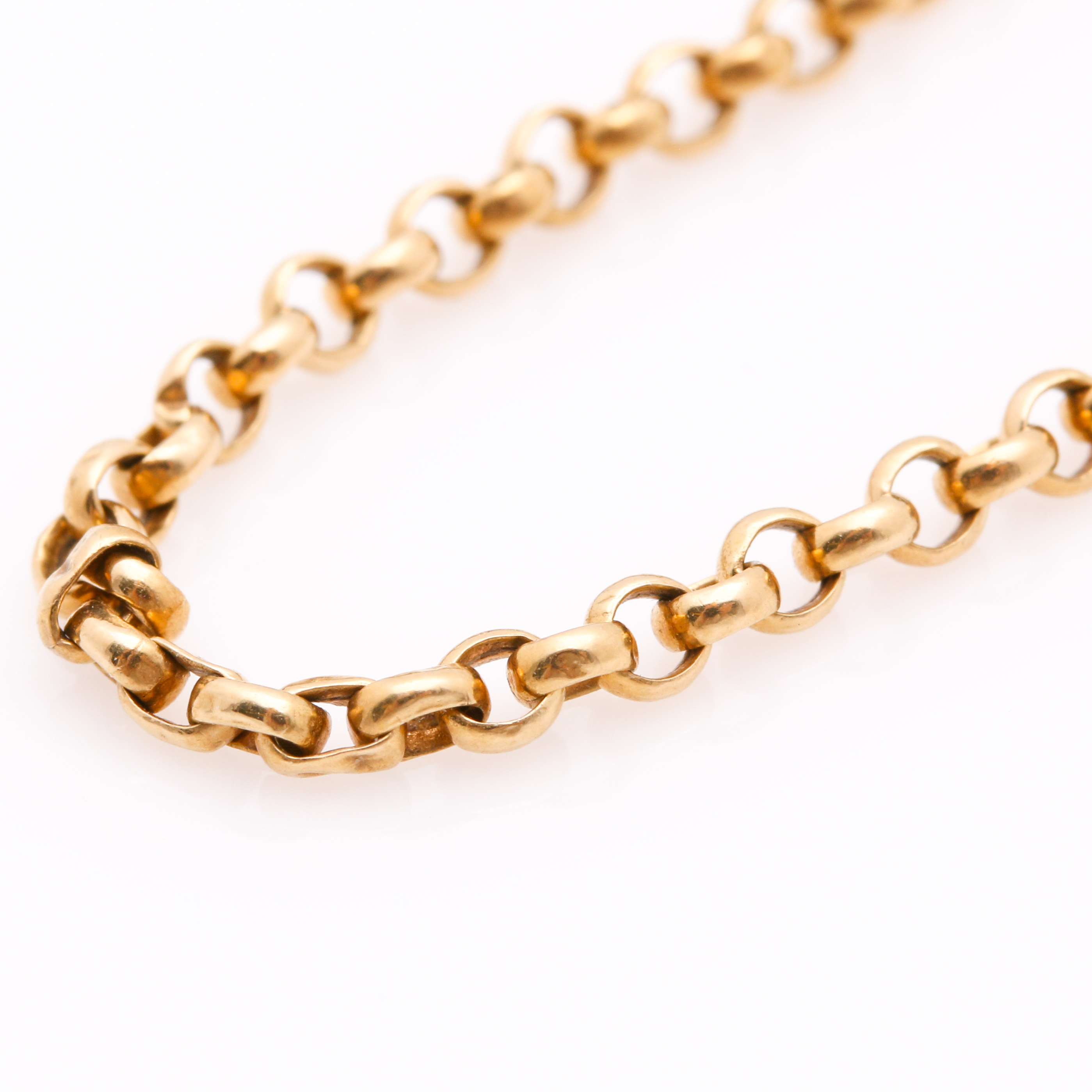 18K Yellow Gold Rolo Chain Bracelet