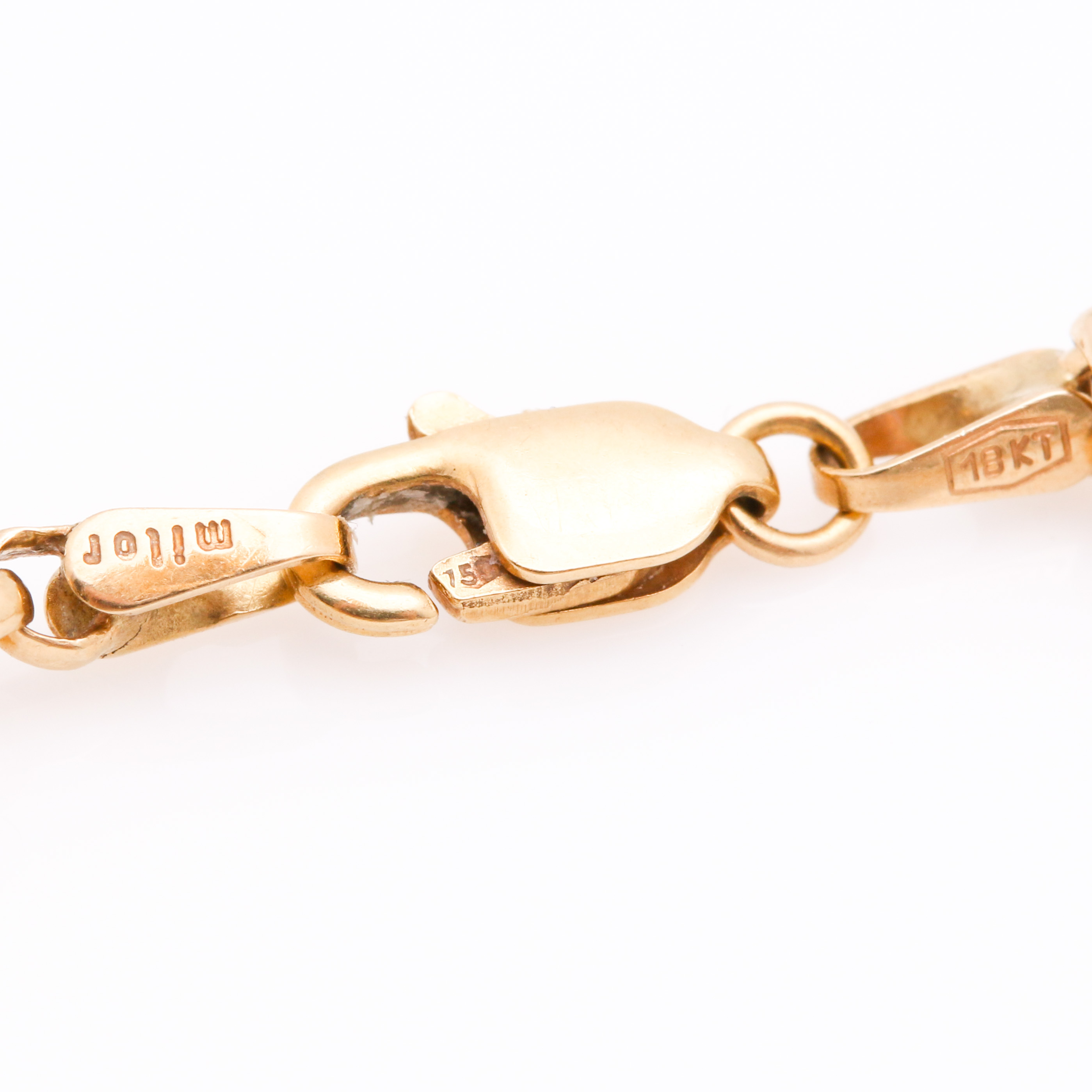 18K Yellow Gold Rolo Chain Bracelet