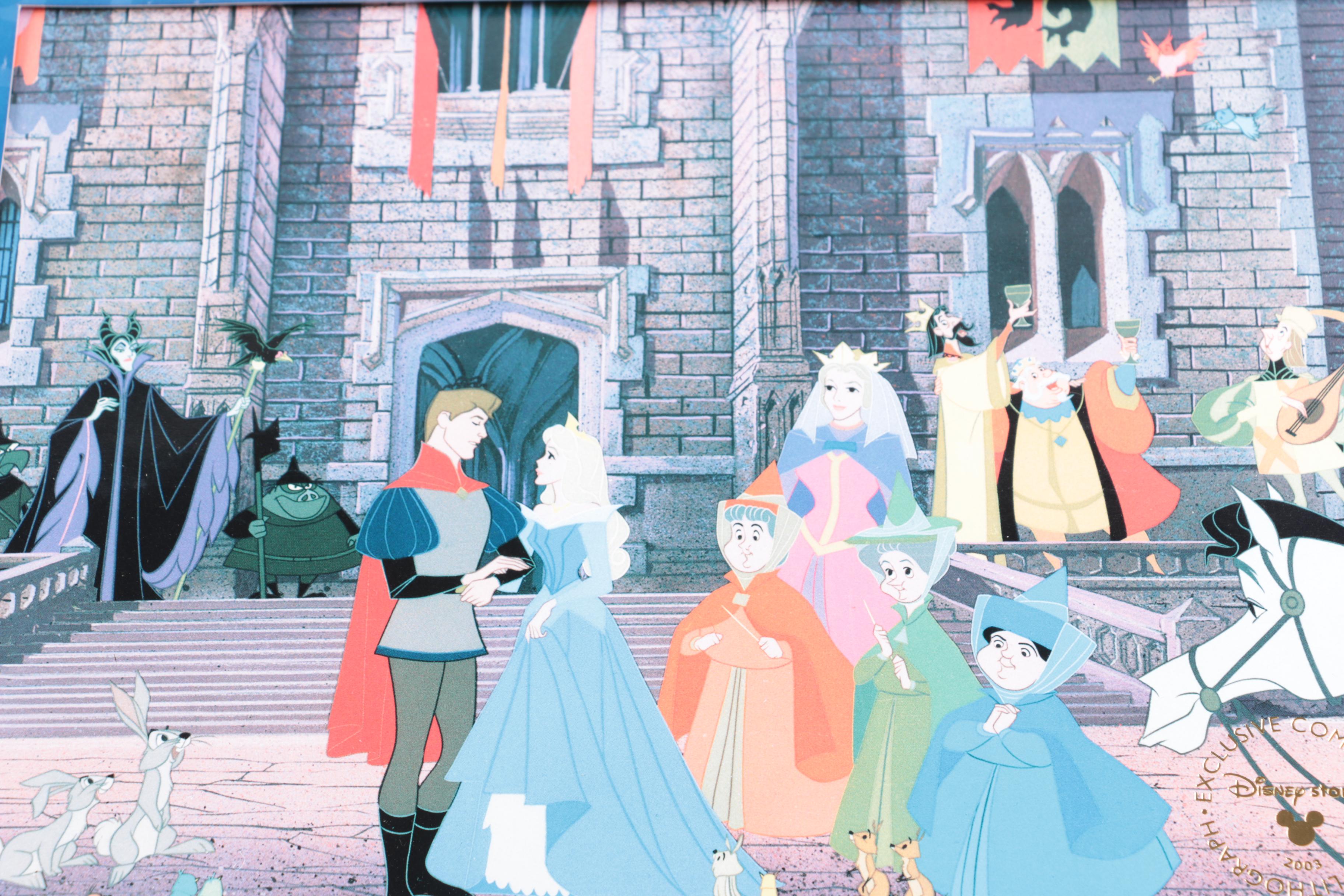 Disney VHS Tapes and "Sleeping Beauty" Lithograph