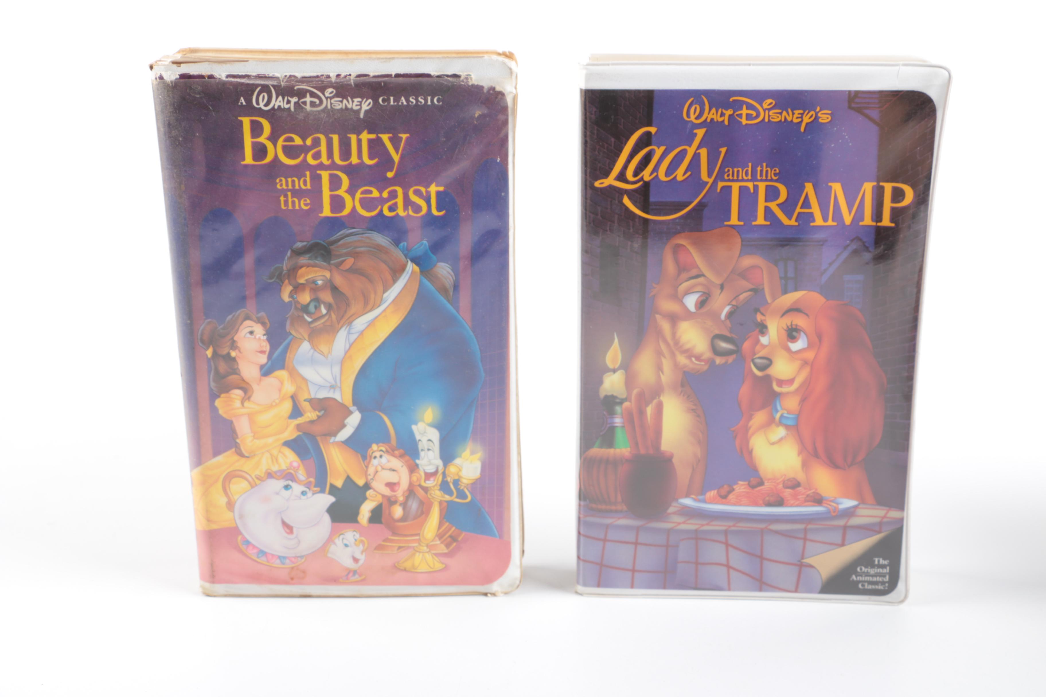 Disney VHS Tapes and "Sleeping Beauty" Lithograph