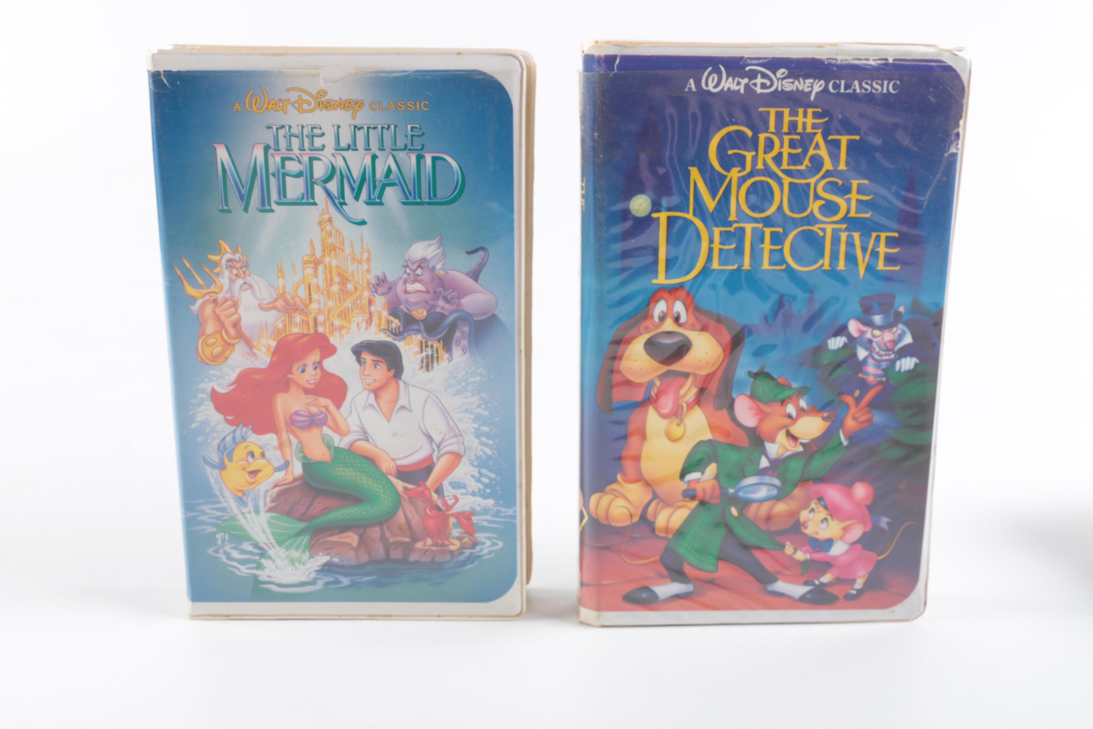 Disney VHS Tapes and "Sleeping Beauty" Lithograph