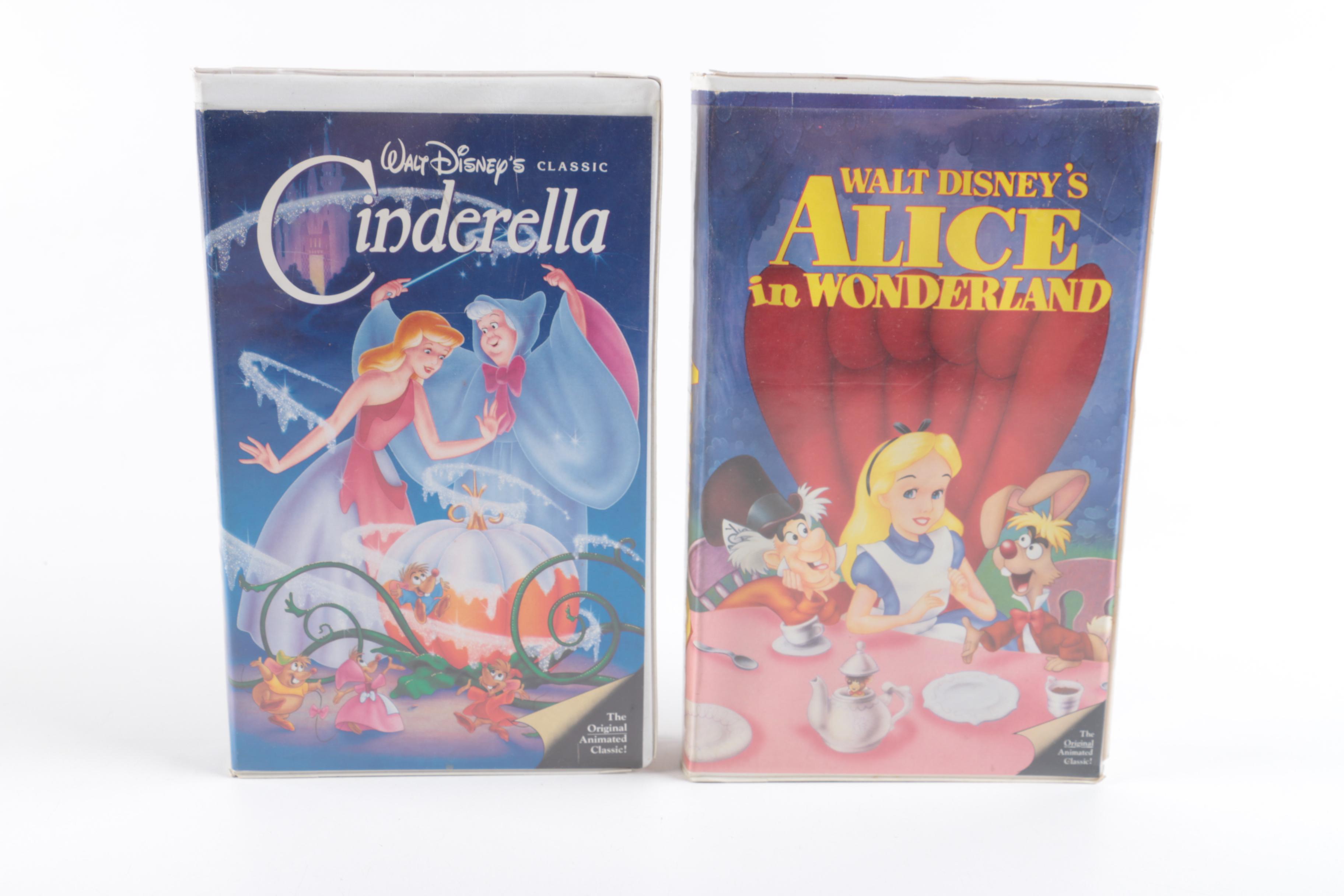 Disney VHS Tapes and "Sleeping Beauty" Lithograph