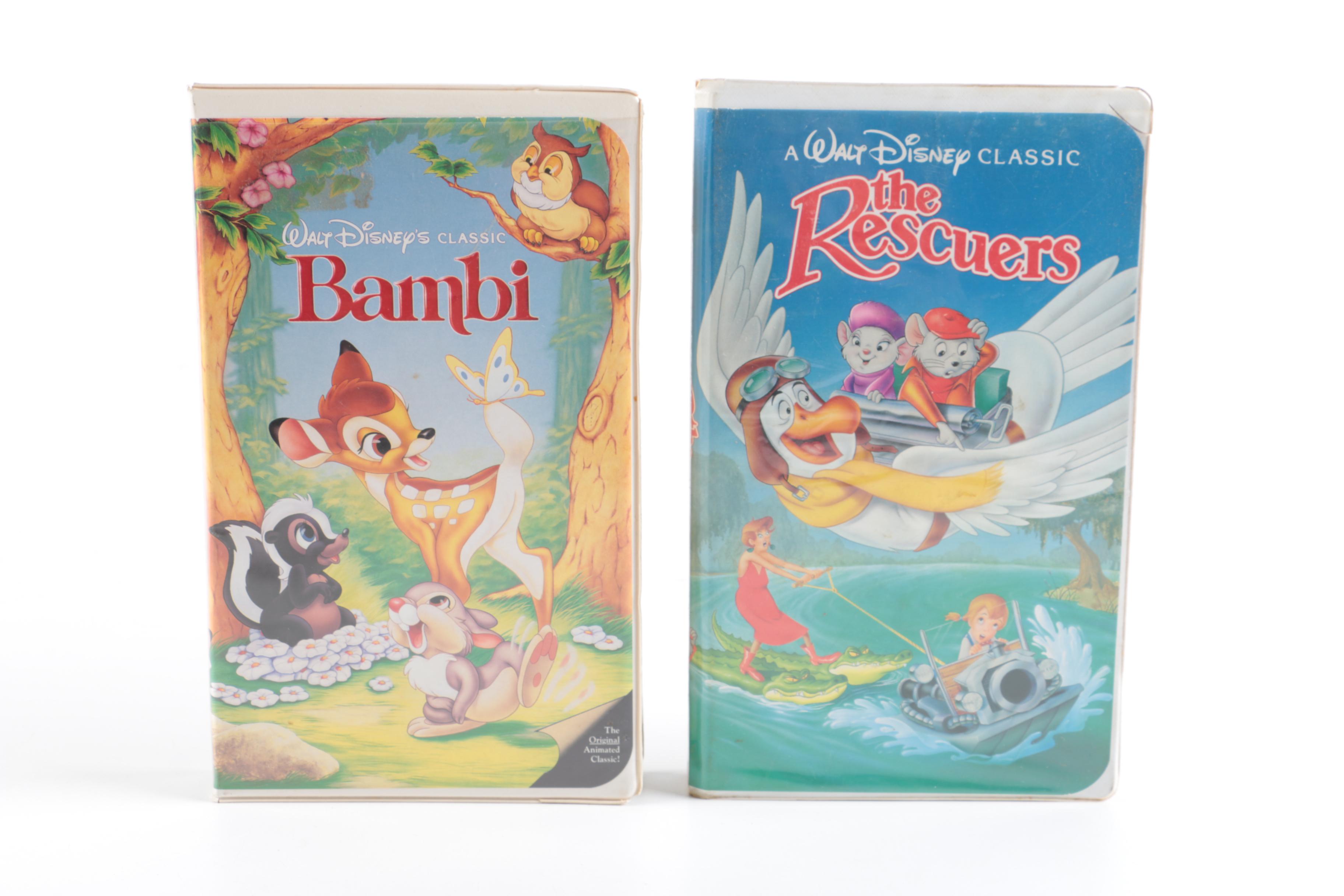 Disney VHS Tapes and "Sleeping Beauty" Lithograph