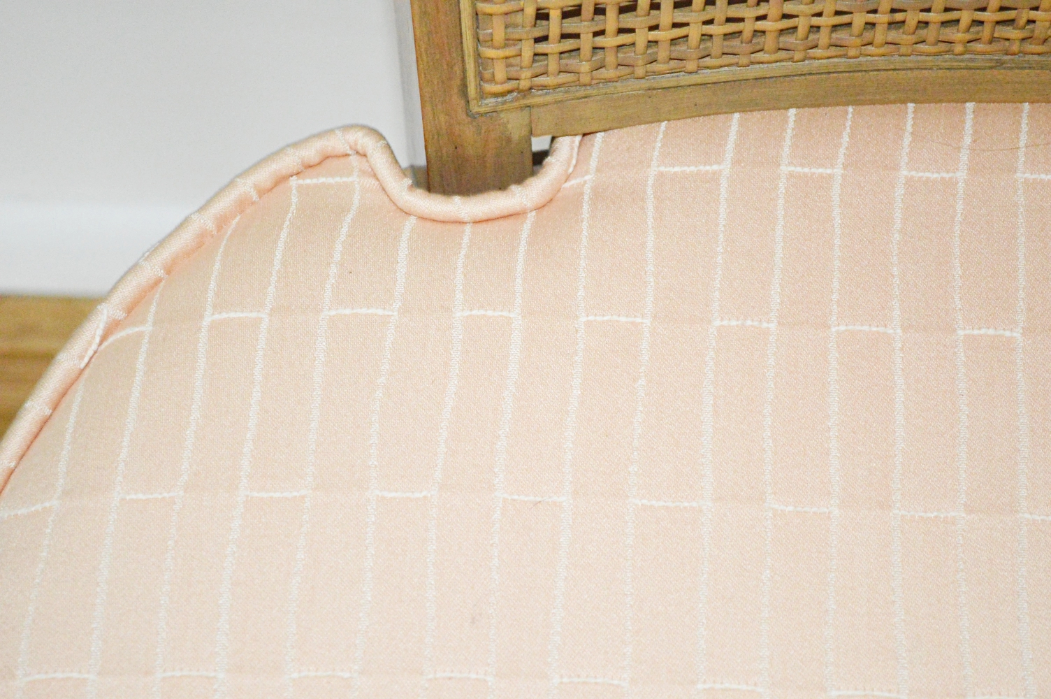 Mid Century Modern Cane Settee, in the Style of Edward Wormley