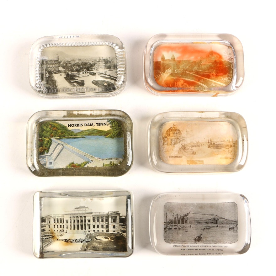 Lithographic Glass Paperweights