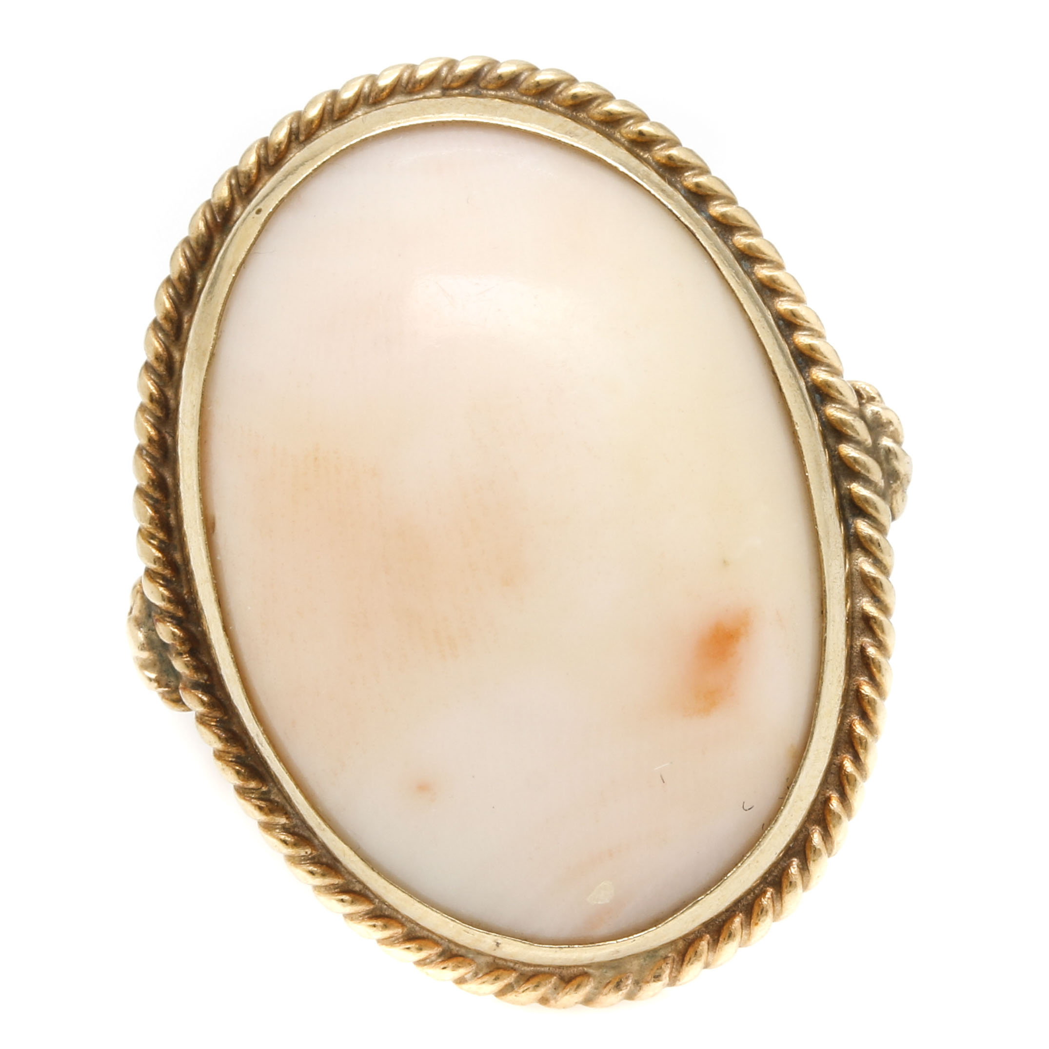 14K Yellow Gold Coral Ring