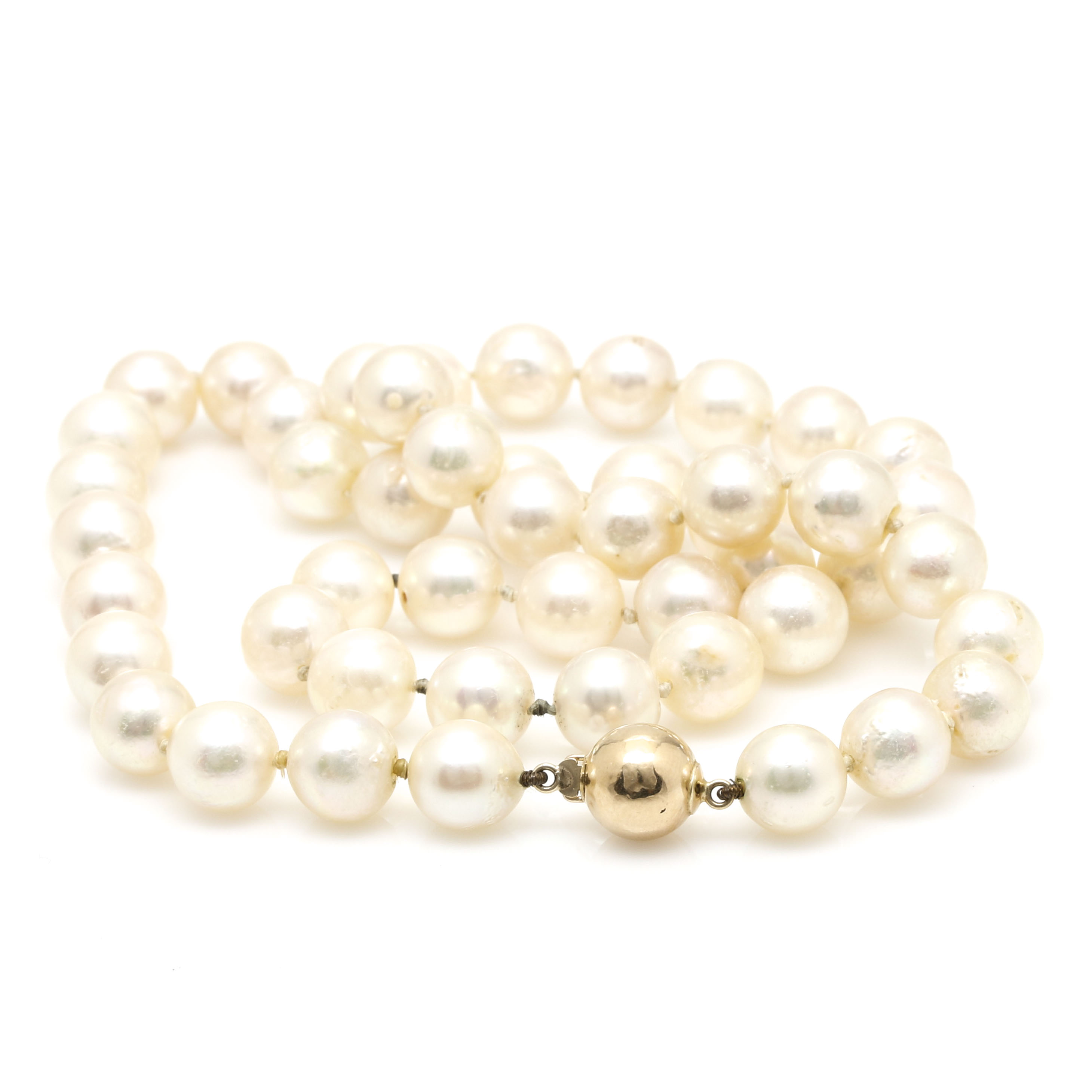 14K Yellow Gold Cultured Freshwater Pearl Necklace