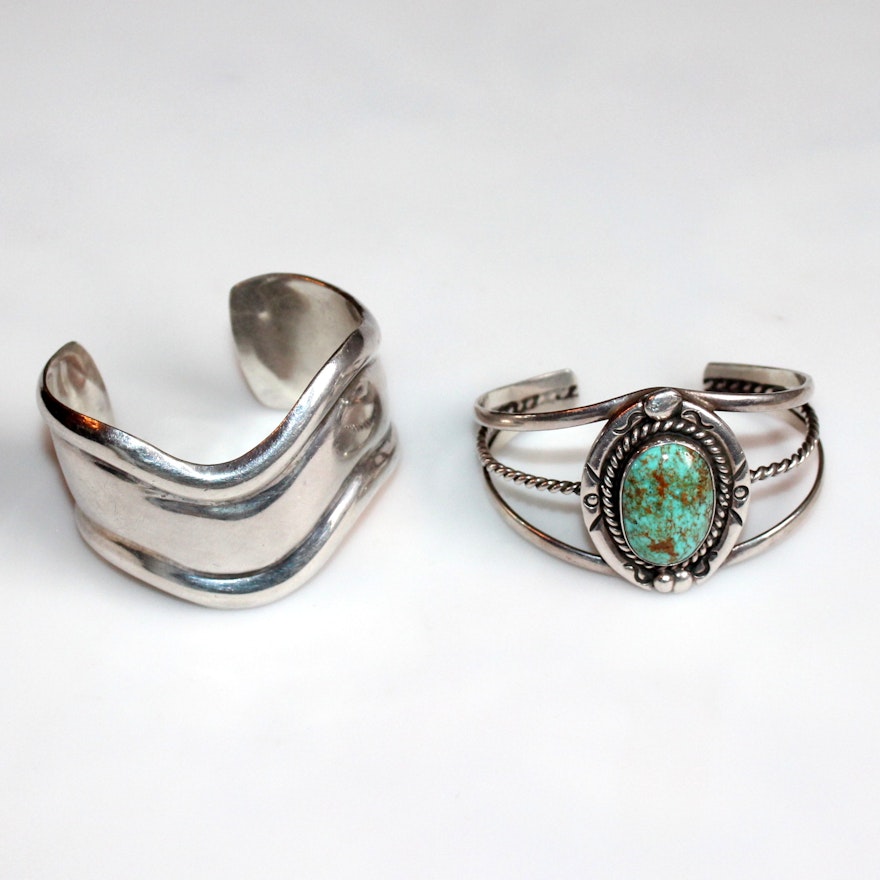 Vintage Sterling Silver Cuff Bracelets