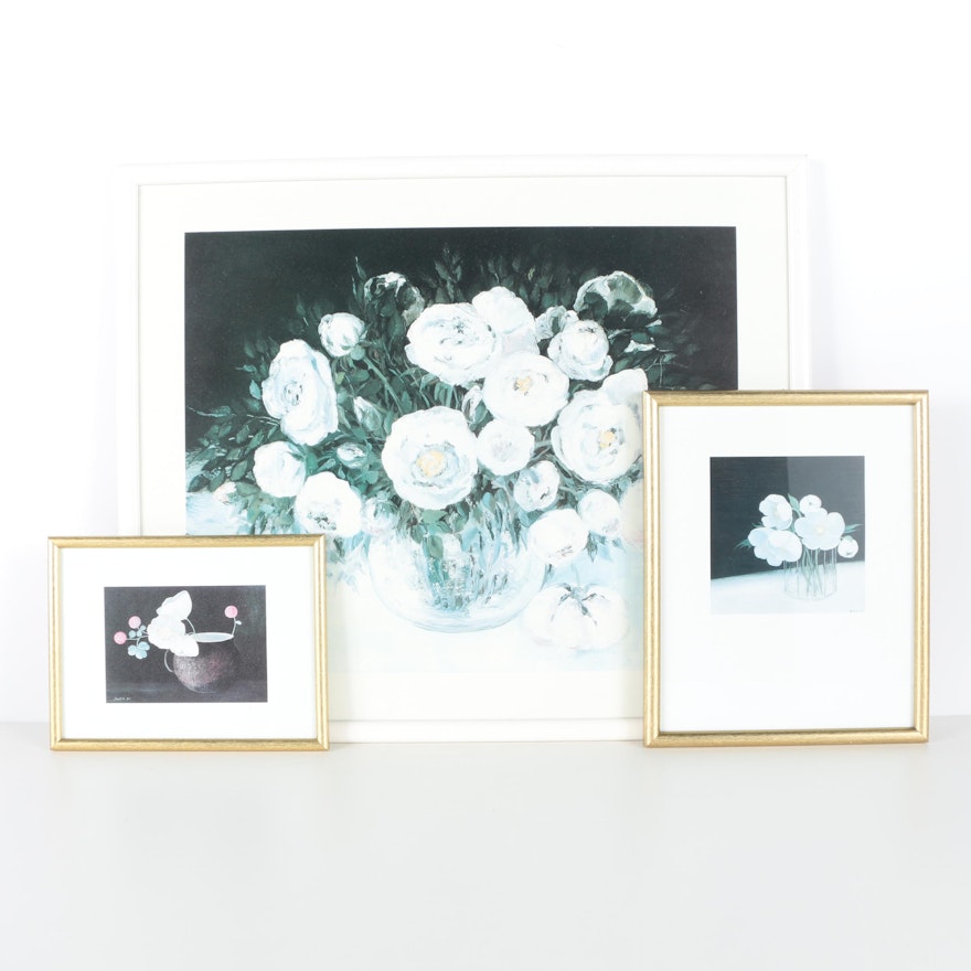 Offset Lithographs After Heide Dahl Paintings of Flowers