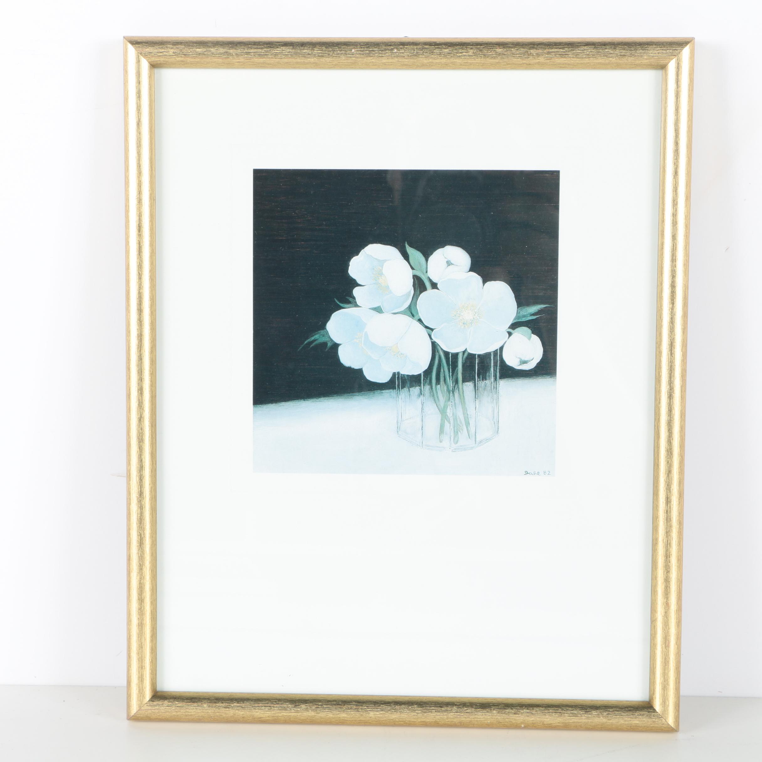 Offset Lithographs After Heide Dahl Paintings of Flowers