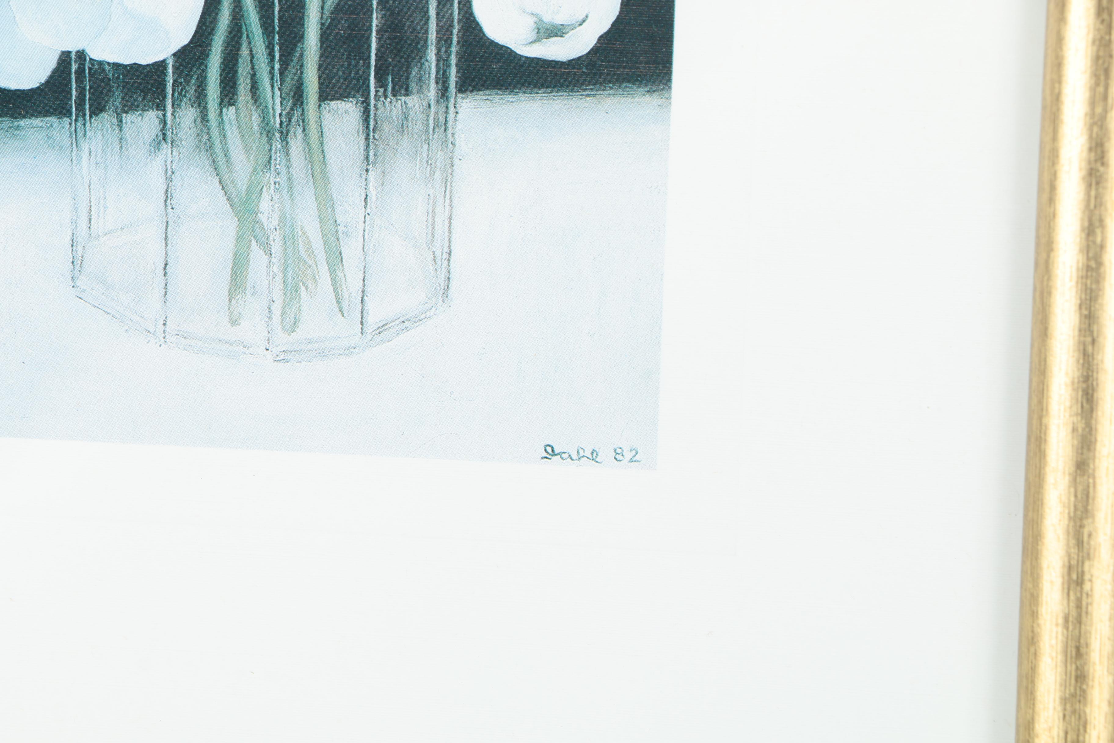 Offset Lithographs After Heide Dahl Paintings of Flowers