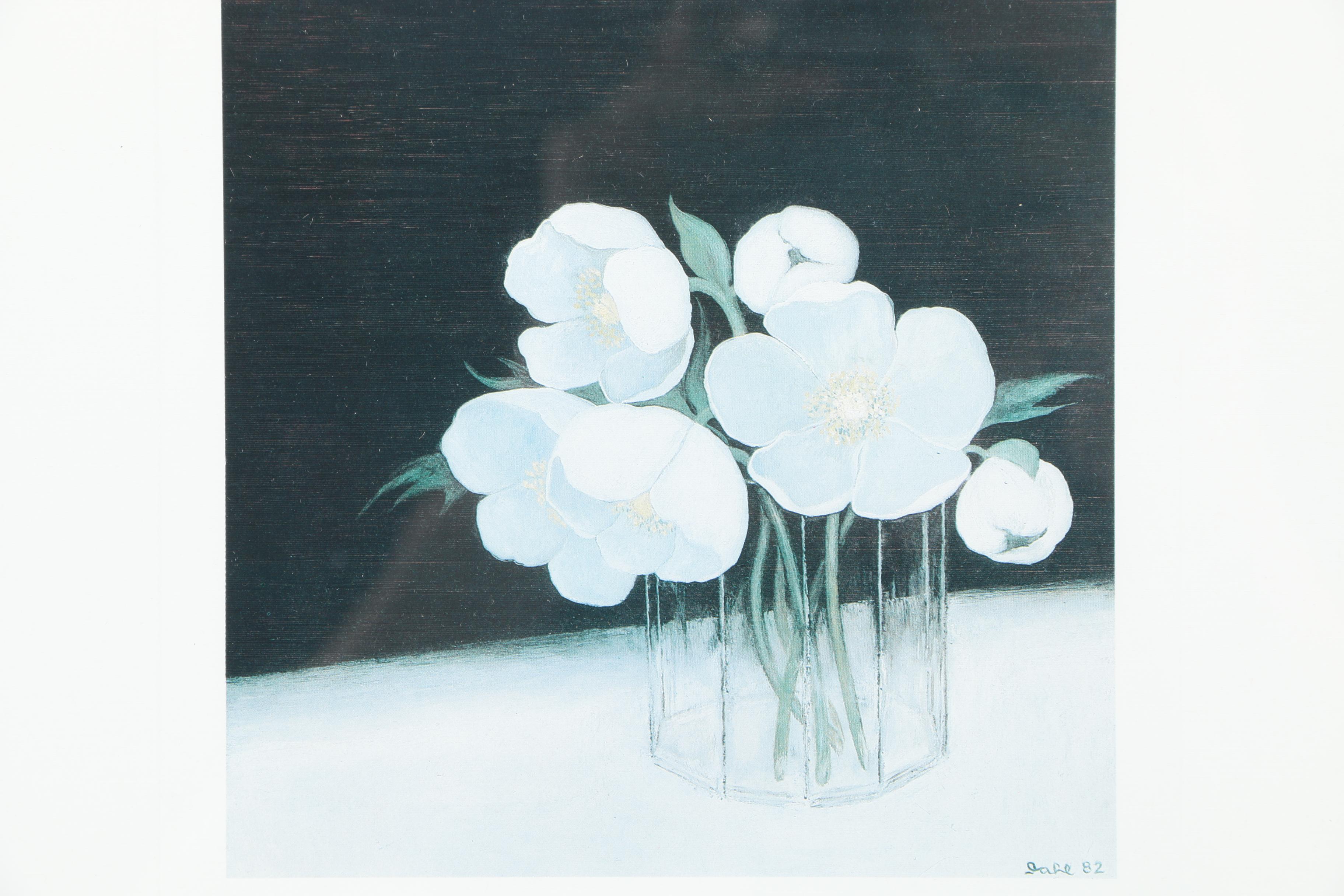 Offset Lithographs After Heide Dahl Paintings of Flowers