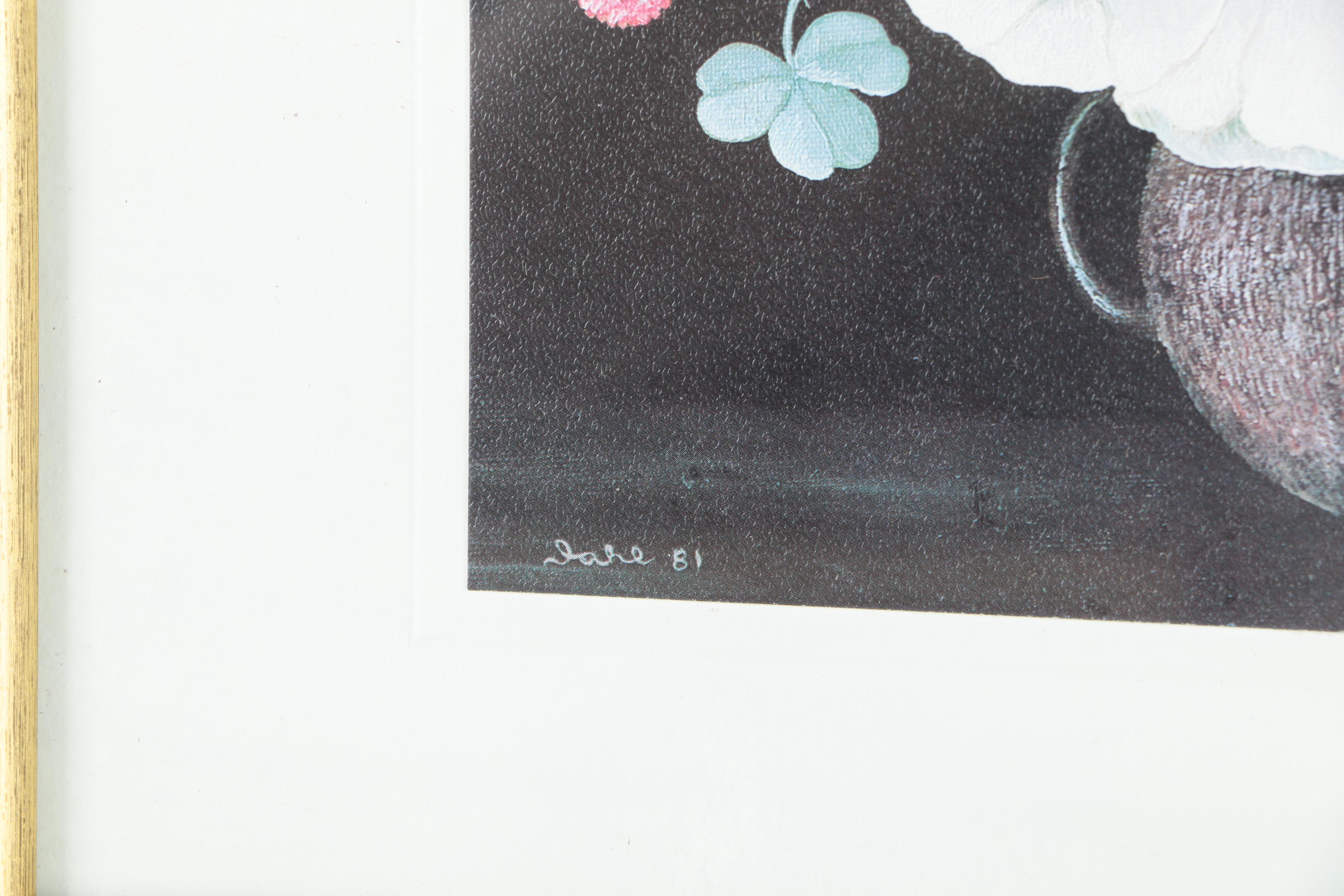 Offset Lithographs After Heide Dahl Paintings of Flowers