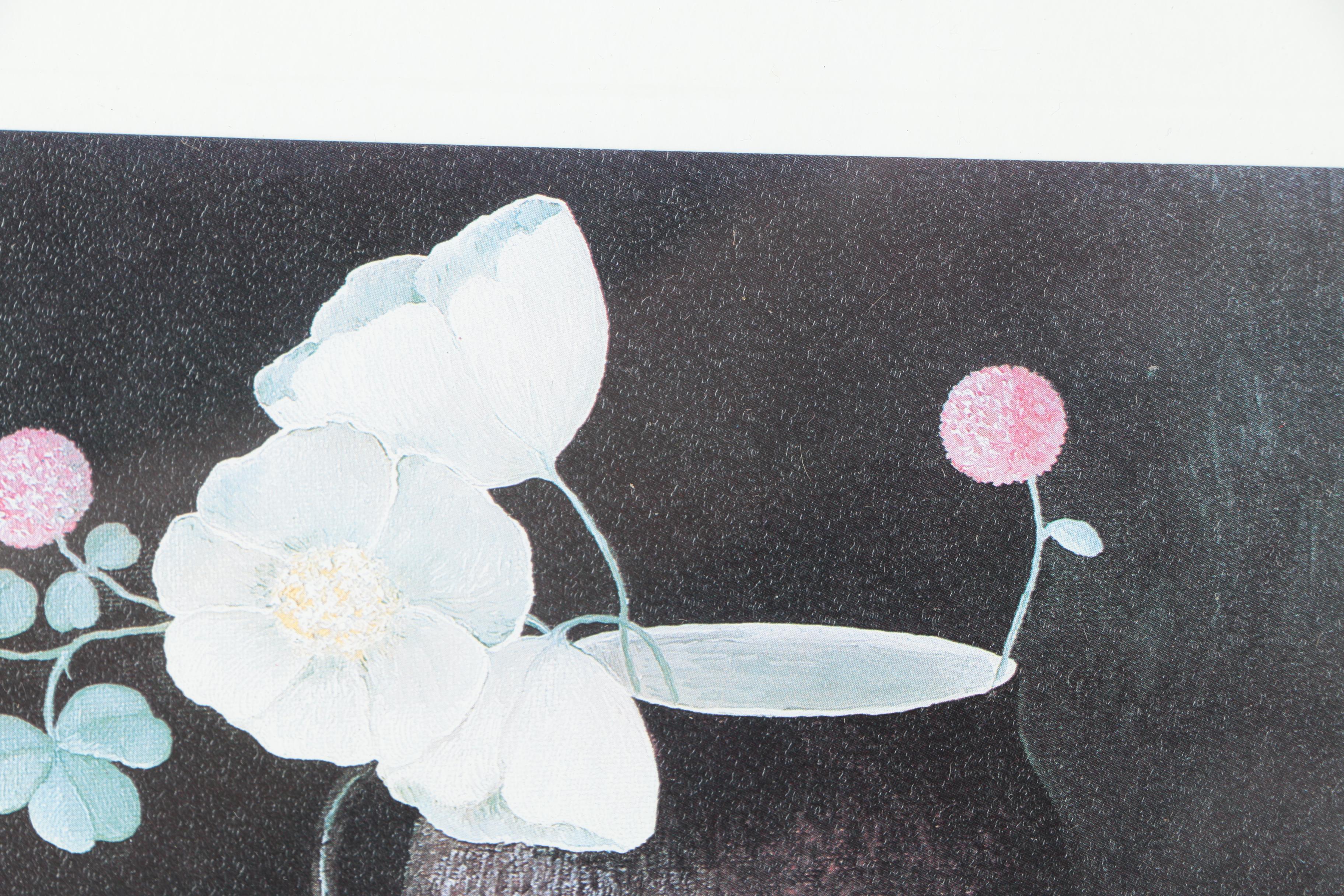 Offset Lithographs After Heide Dahl Paintings of Flowers