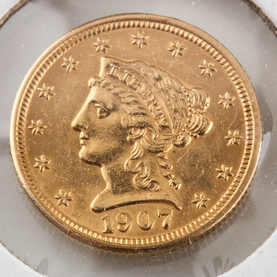 1907 $2 1/2 Liberty Gold Coin