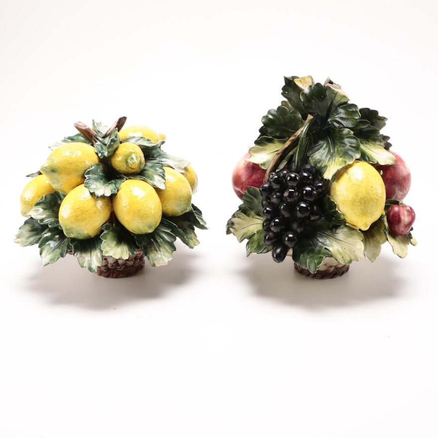 Capodimonte Porcelain Fruit Baskets