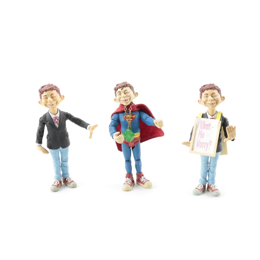 Three Alfred E. Newman Action Figures