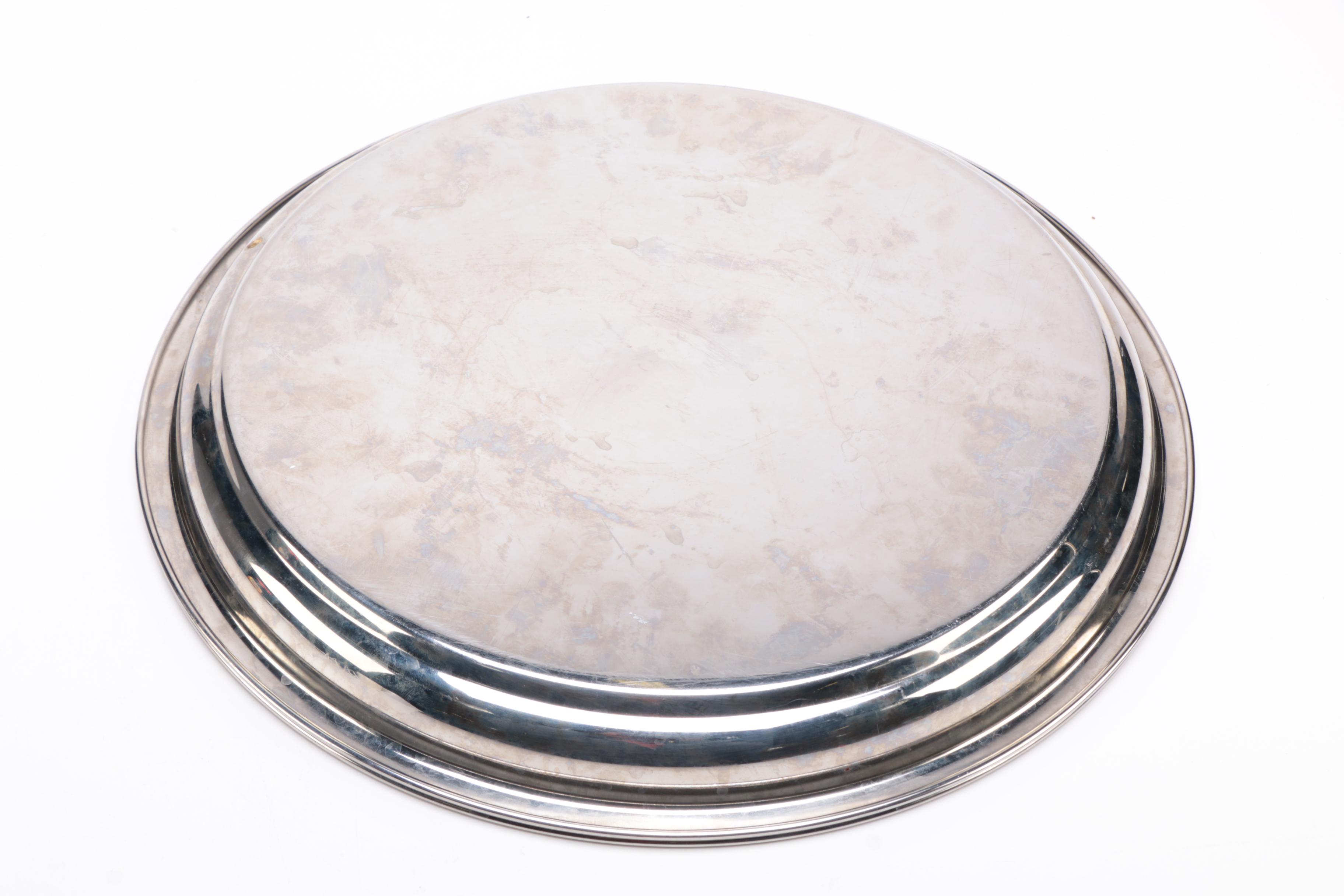 Silver Tone Drink and Serving Trays