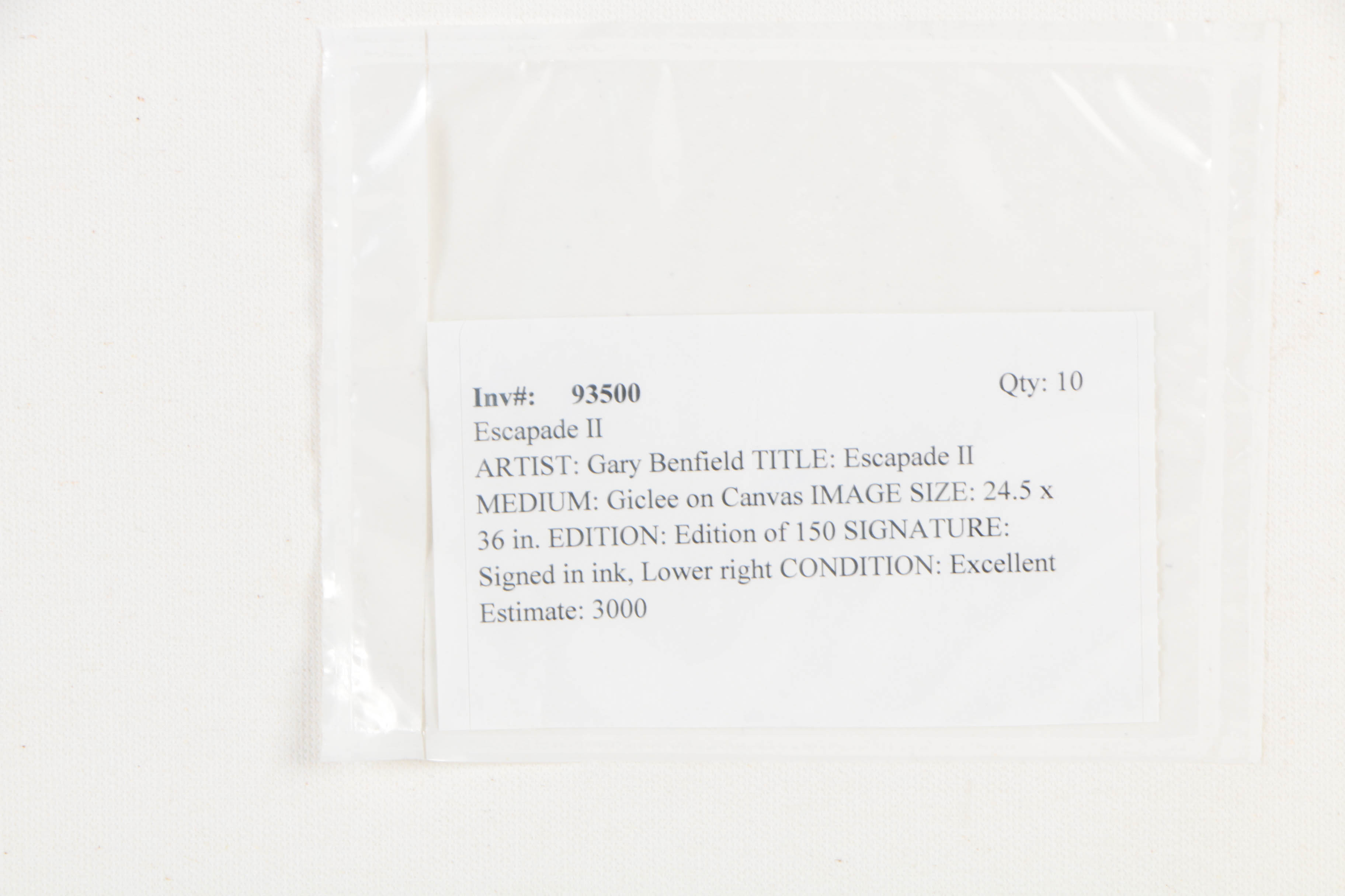 Gary Benfield Signed Limited Edition Giclée on Canvas "Escapade II"