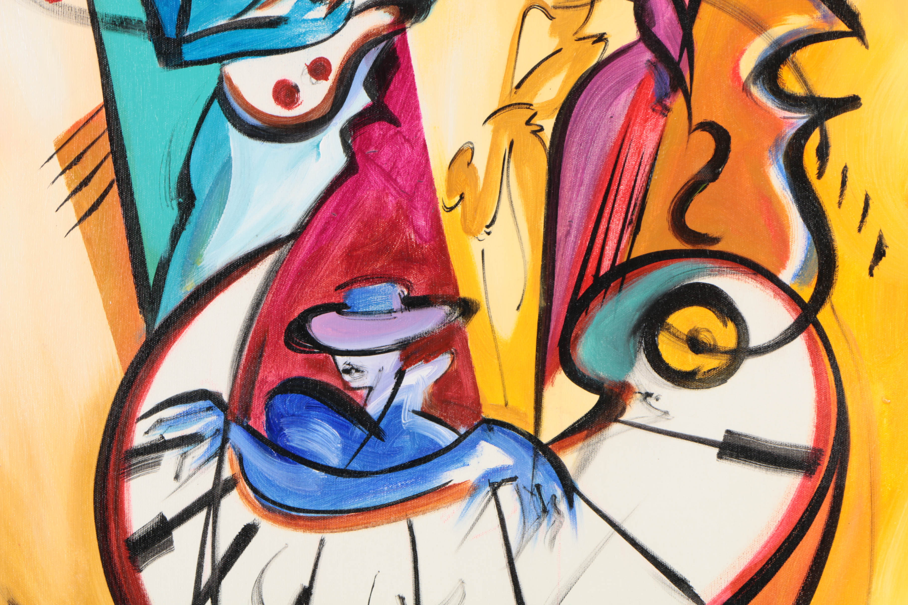 Alfred Gockel Acrylic Painting on Canvas "Midnight Jazz"