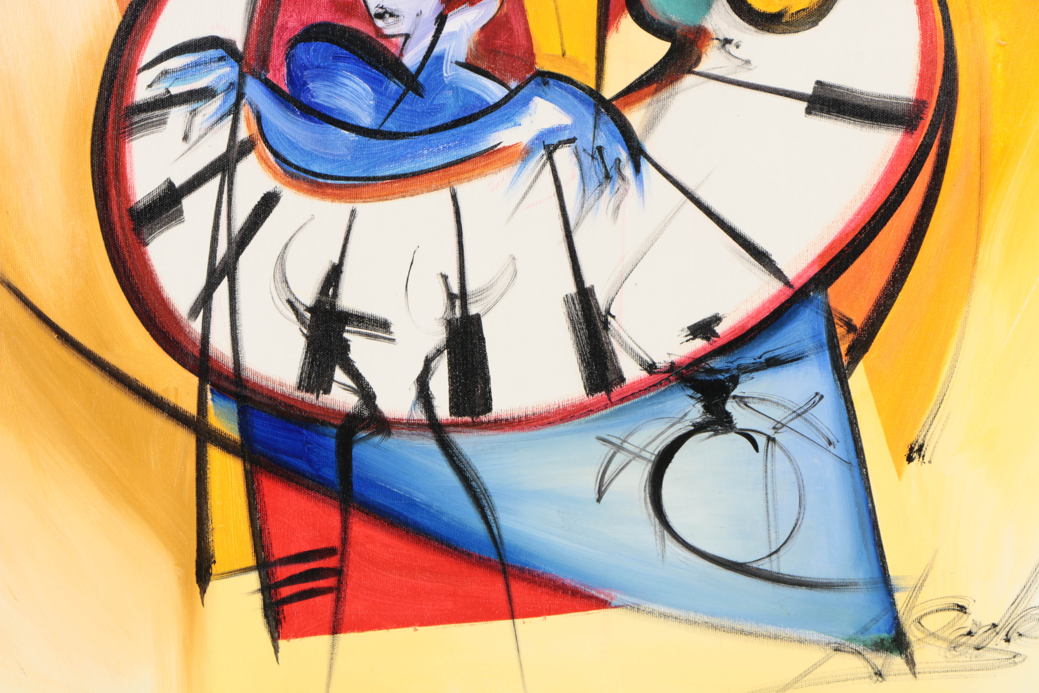 Alfred Gockel Acrylic Painting on Canvas "Midnight Jazz"