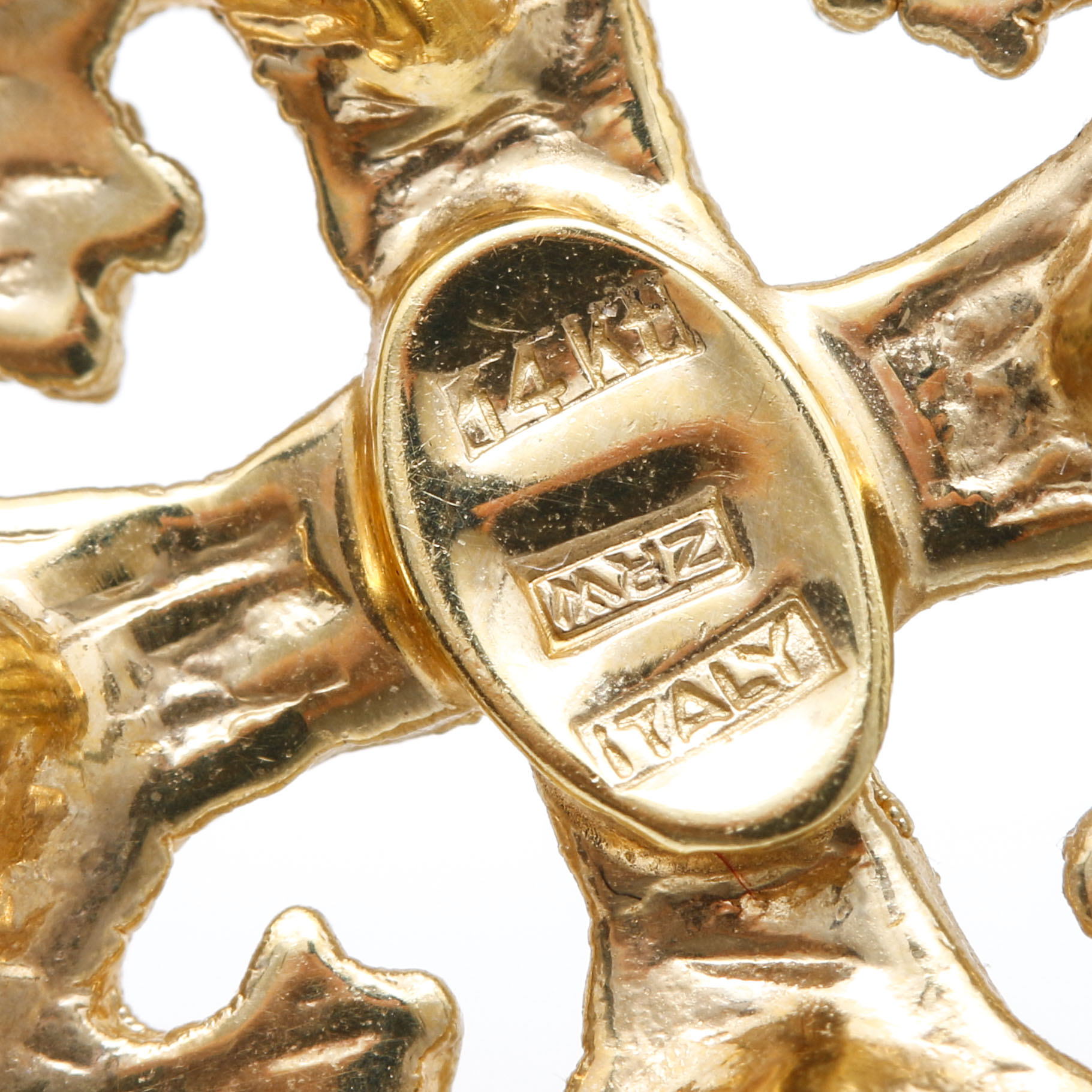 14K Yellow Gold Openwork Cross Pendant