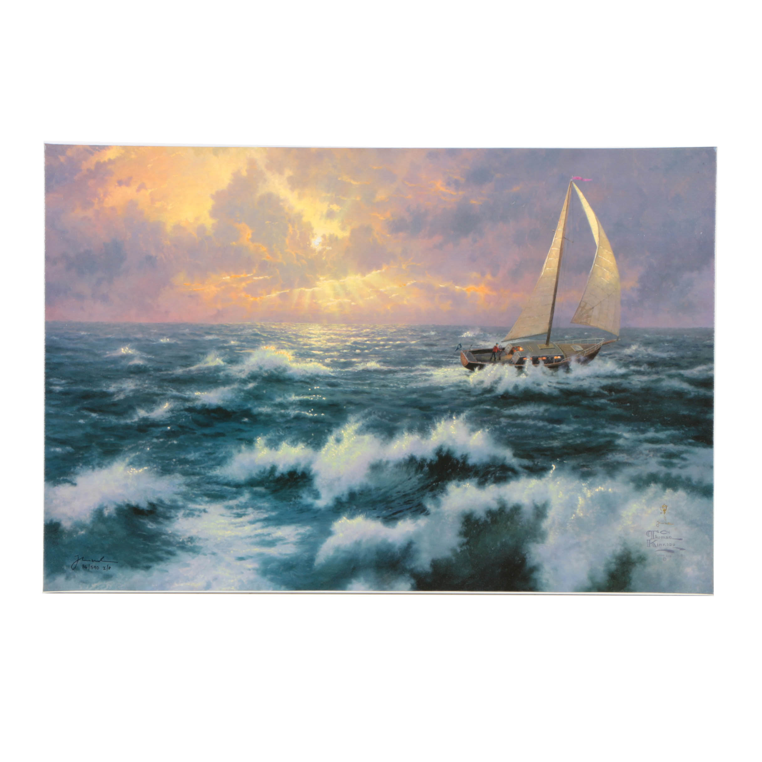 Thomas Kinkade Limited Edition Offset Lithograph on Canvas "Perseverance"