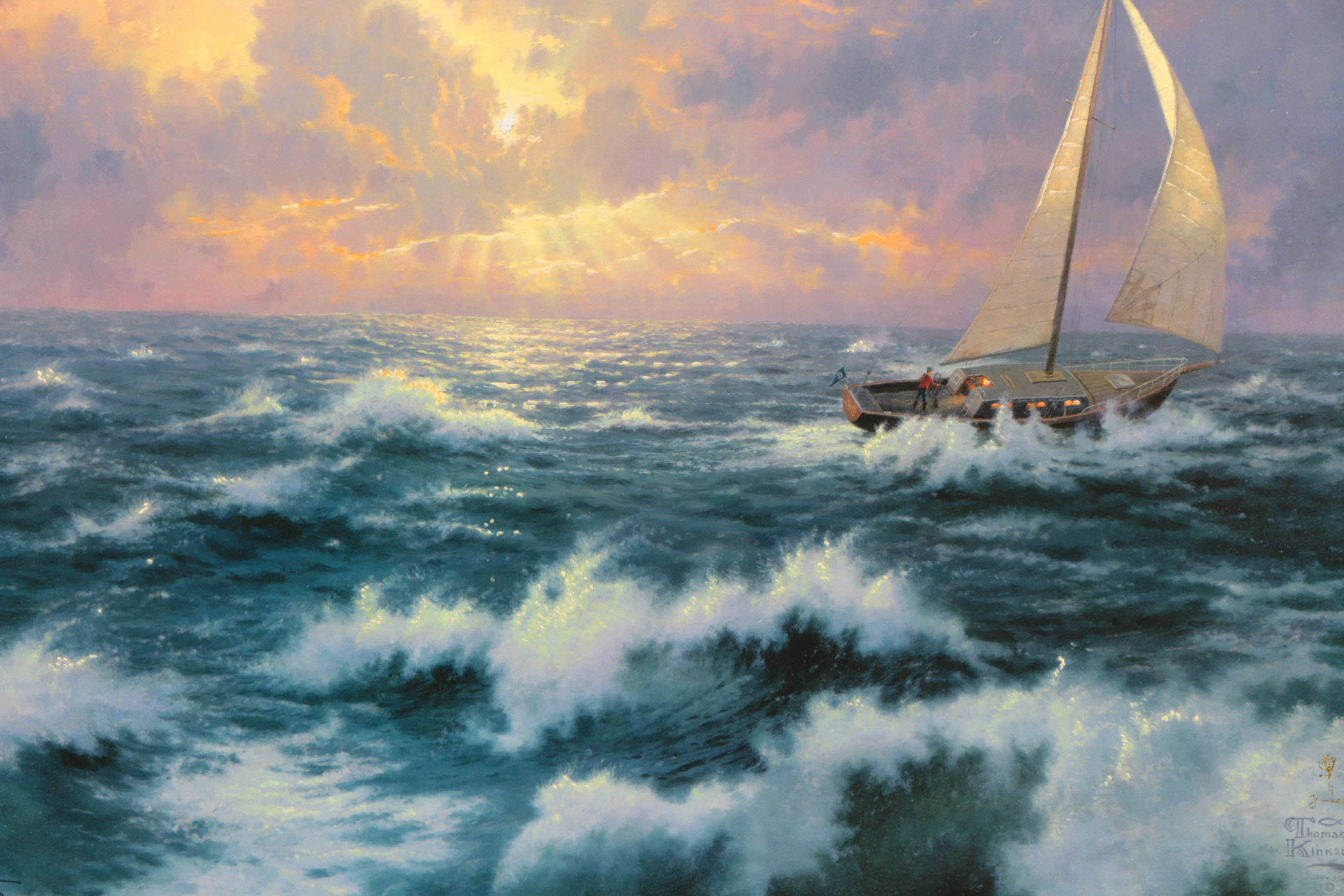 Thomas Kinkade Limited Edition Offset Lithograph on Canvas "Perseverance"