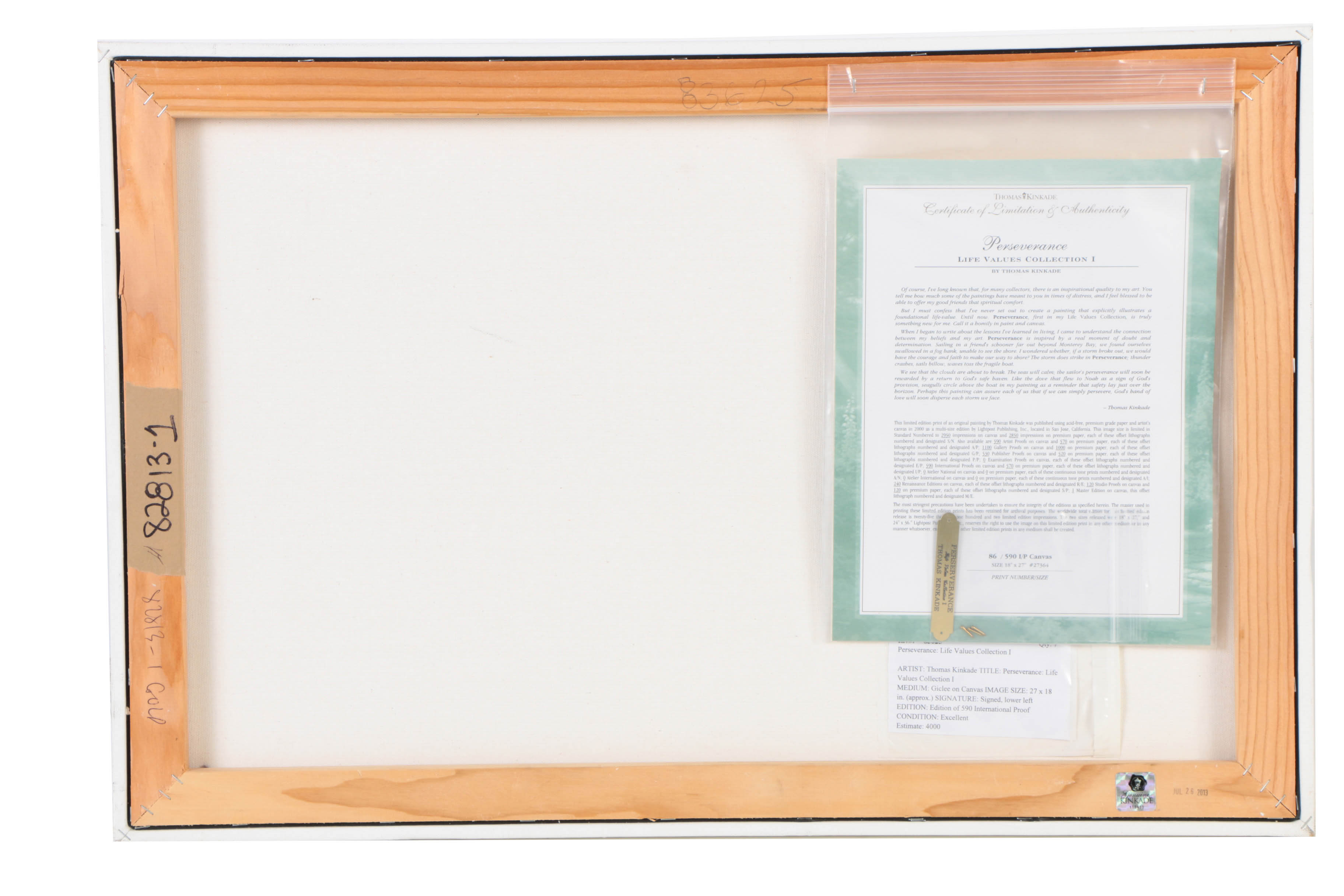 Thomas Kinkade Limited Edition Offset Lithograph on Canvas "Perseverance"