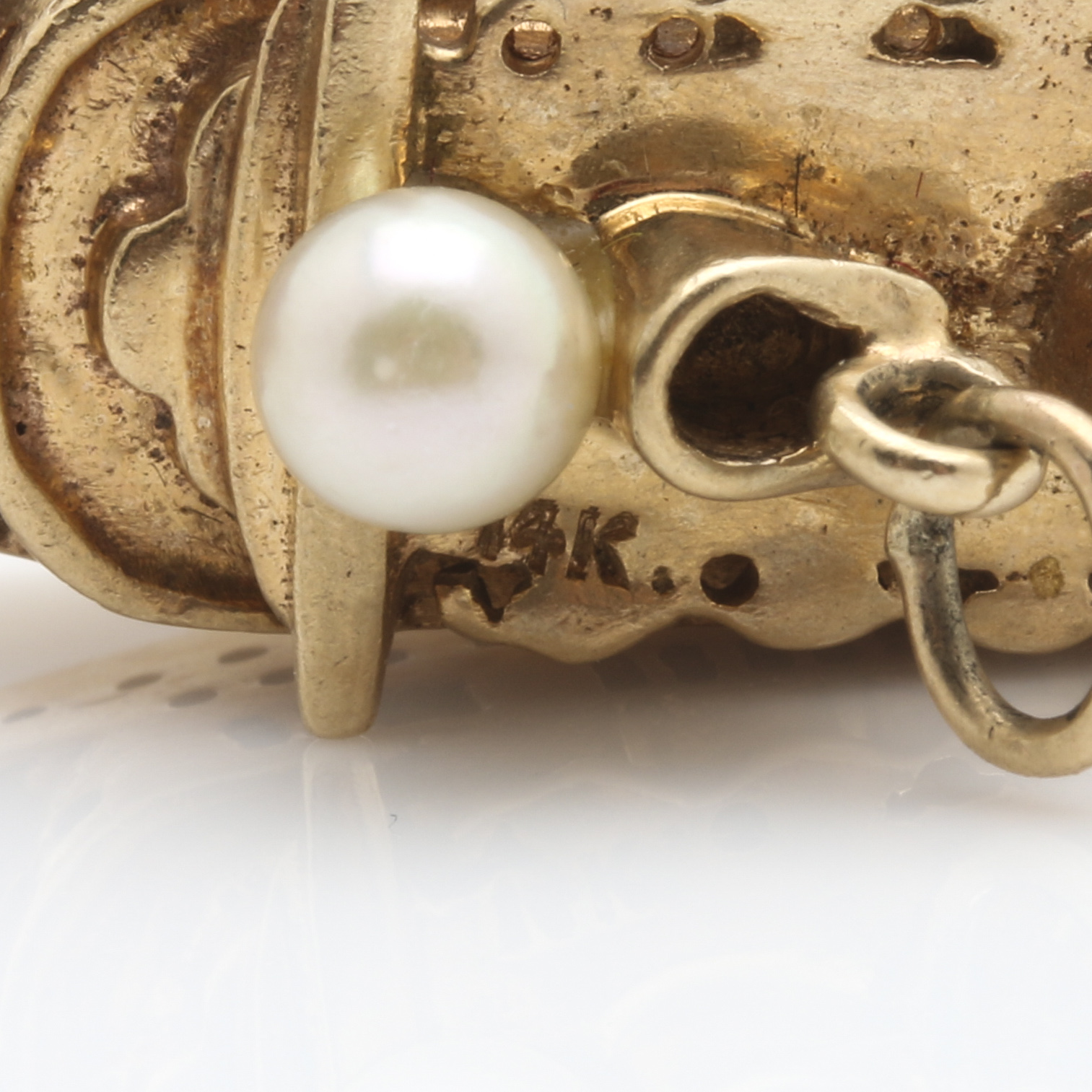 14K Yellow Gold Gemstone Cruise Liner Pendant