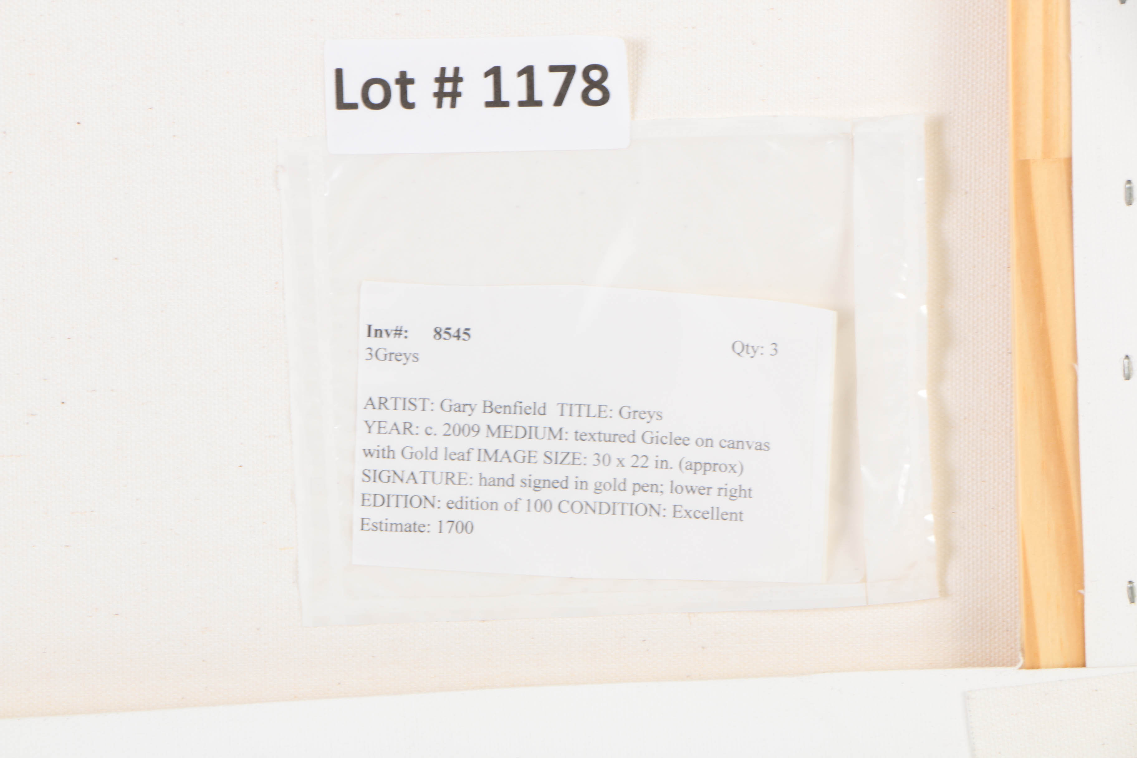 Gary Benfield Signed Limited Edition Giclée on Canvas "Greys"