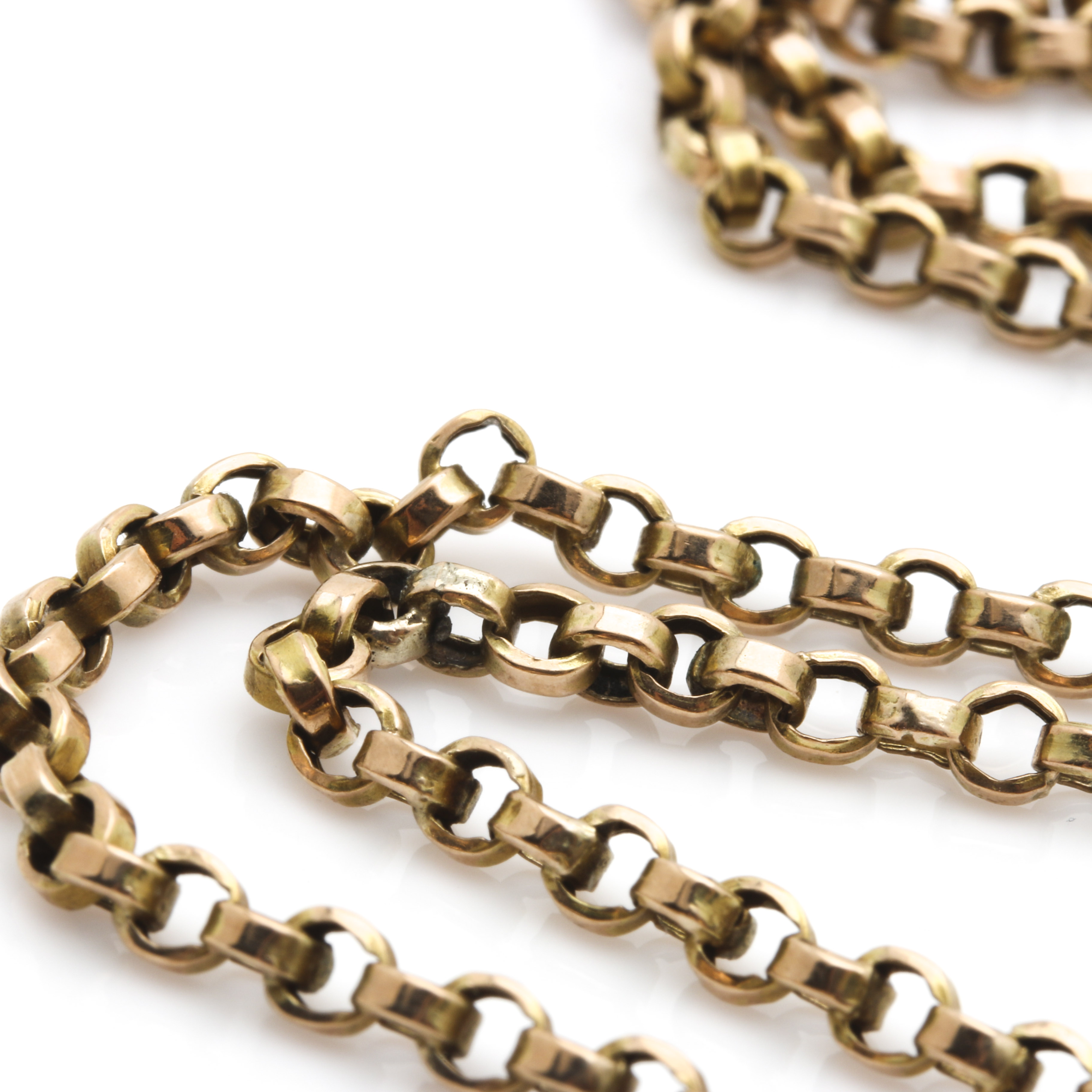 10K Yellow Gold Rolo Chain With 14K Yellow Gold Clasp