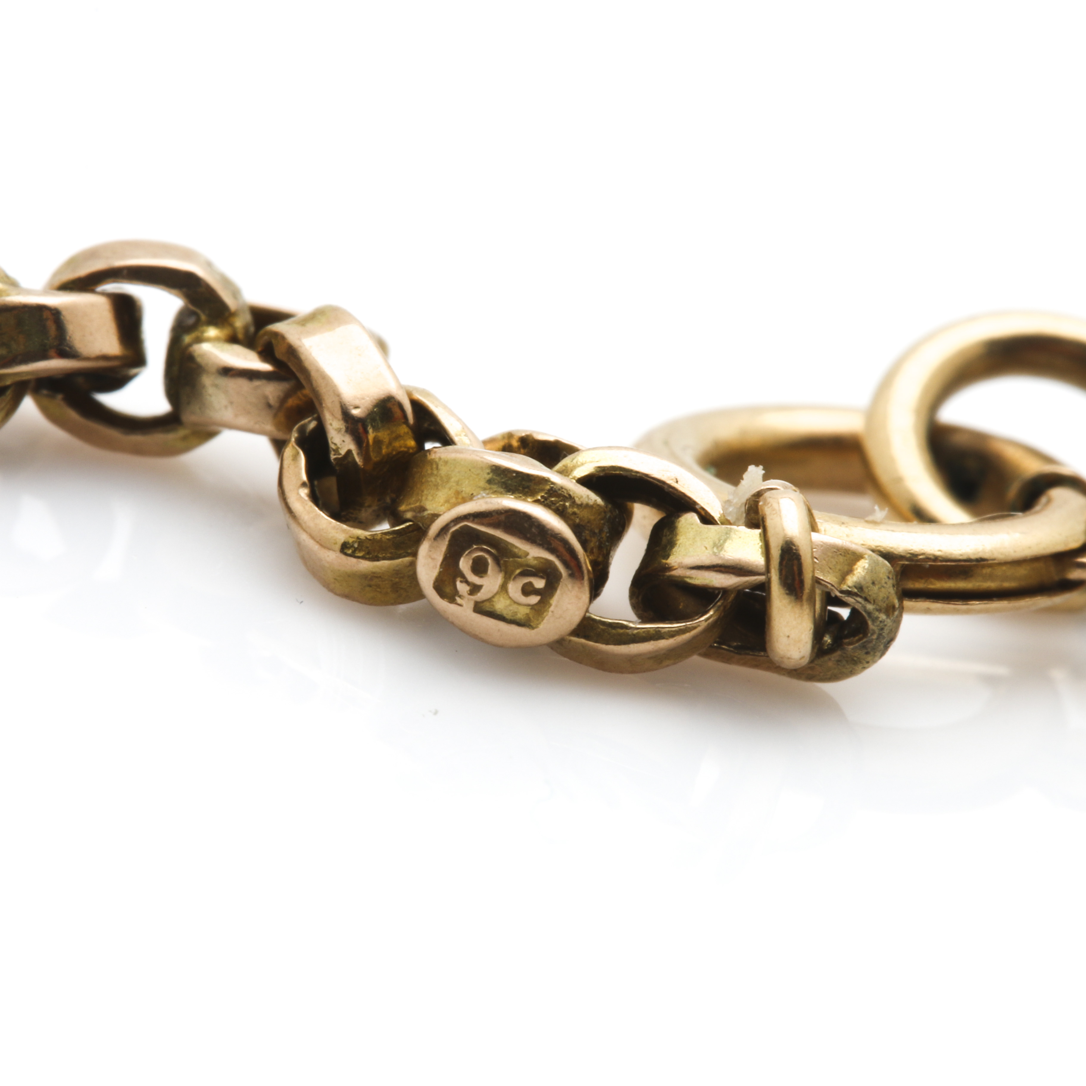 10K Yellow Gold Rolo Chain With 14K Yellow Gold Clasp