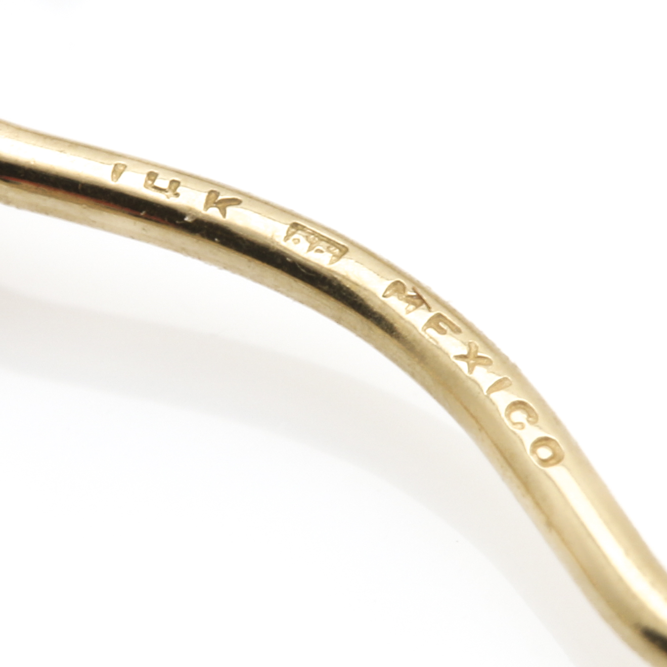 14K Yellow Gold Cubic Zirconia Hoop Earrings