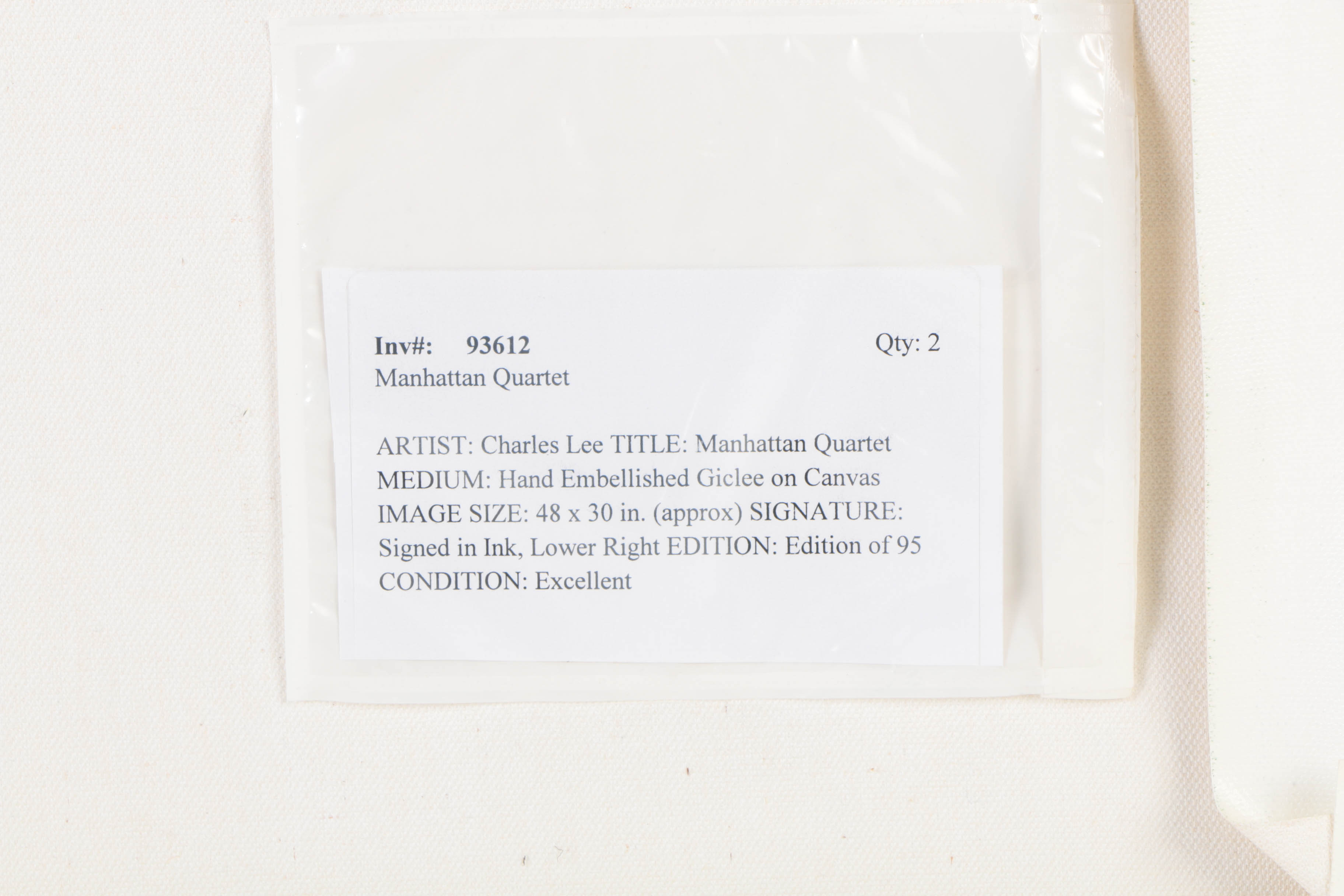 Charles Lee Limited Edition Giclee on Canvas "Manhattan Quartet"