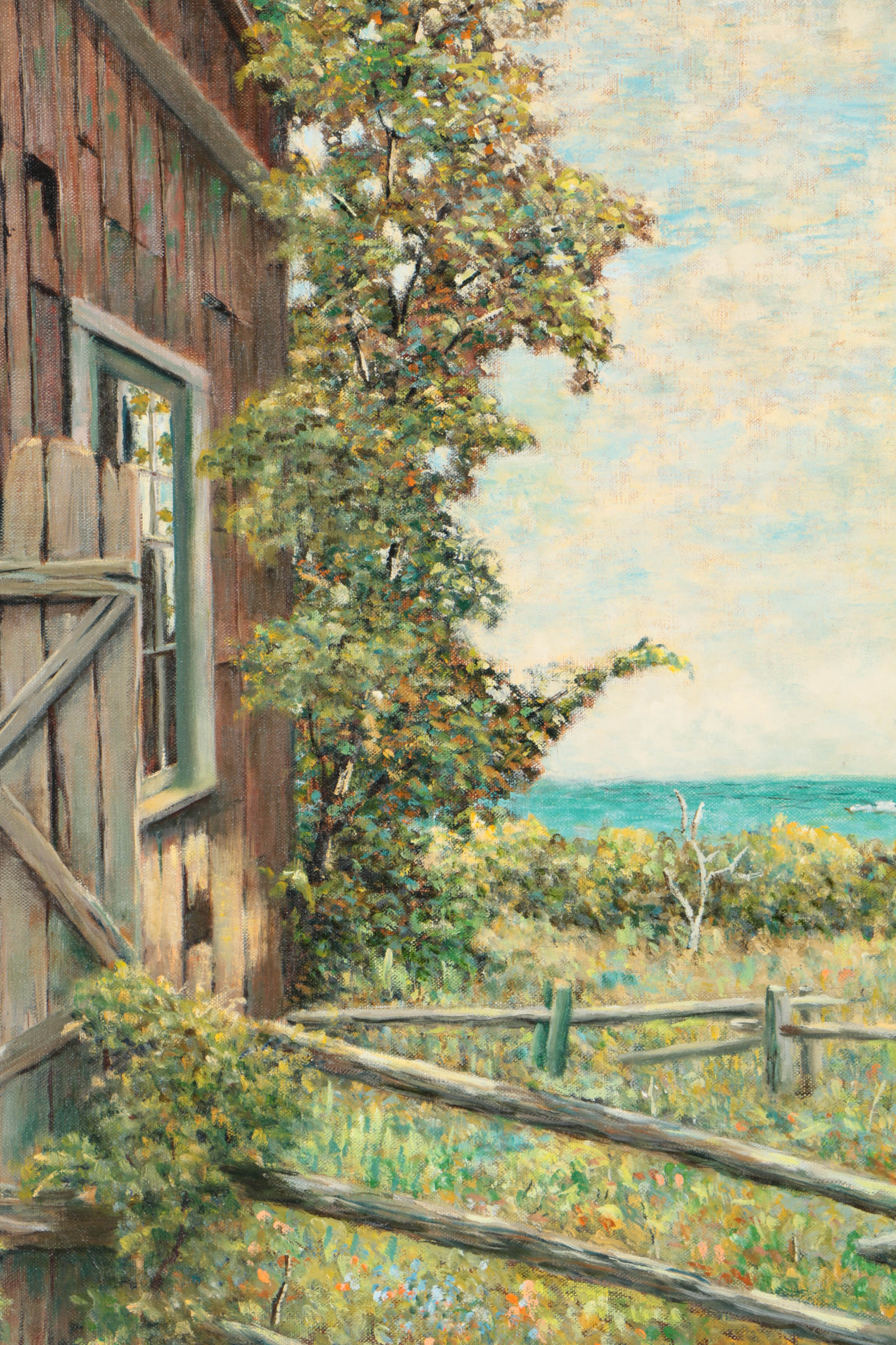 Vladmir Ctibor Oil Painting on Canvas "Ano Nuevo Barn"