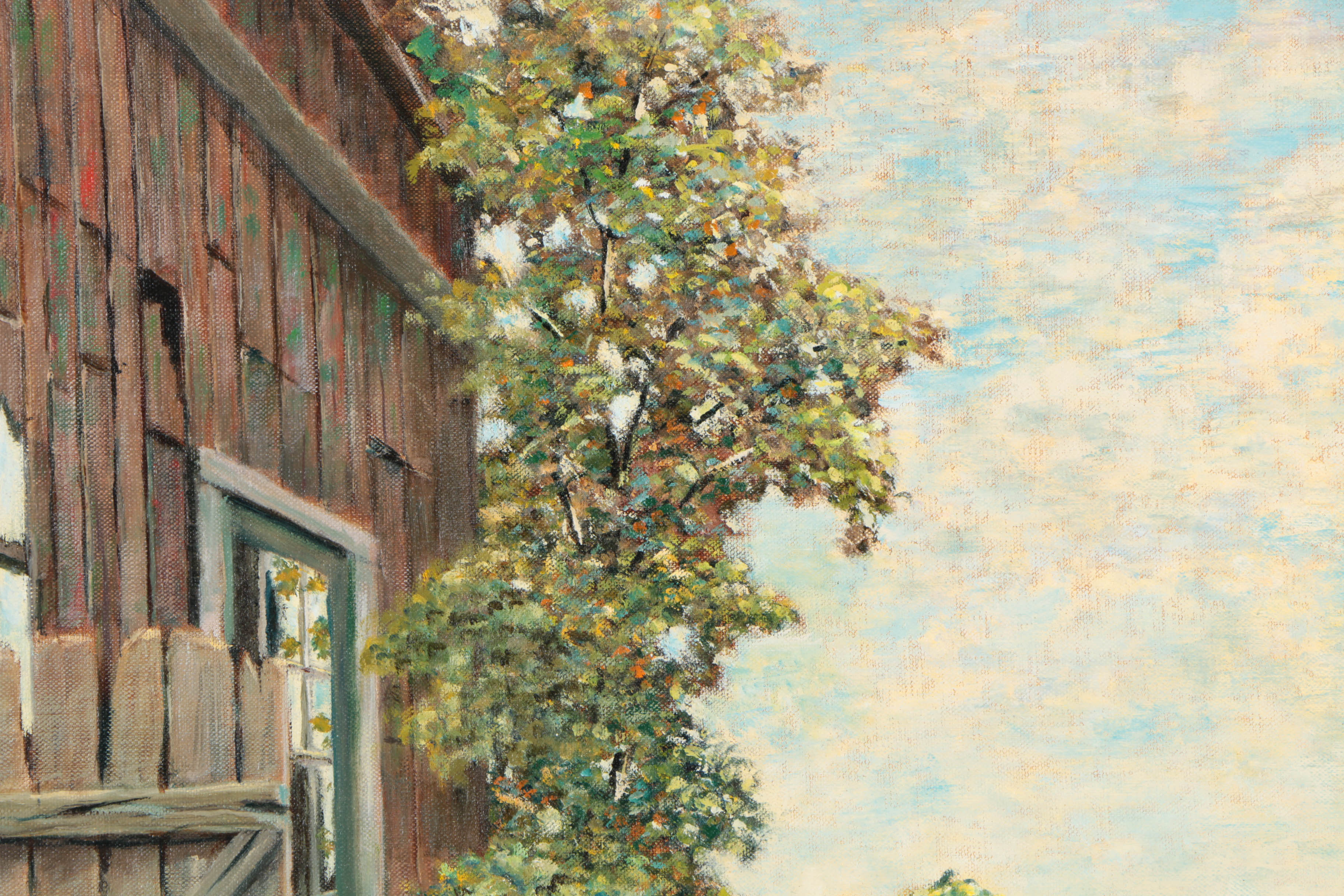 Vladmir Ctibor Oil Painting on Canvas "Ano Nuevo Barn"