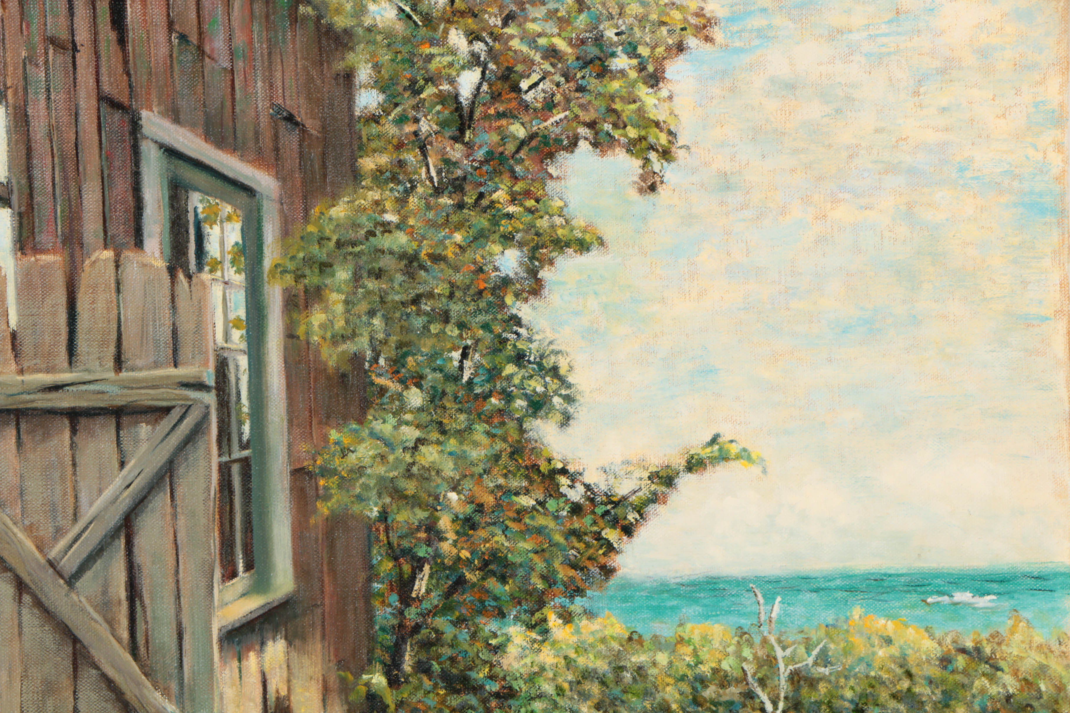 Vladmir Ctibor Oil Painting on Canvas "Ano Nuevo Barn"